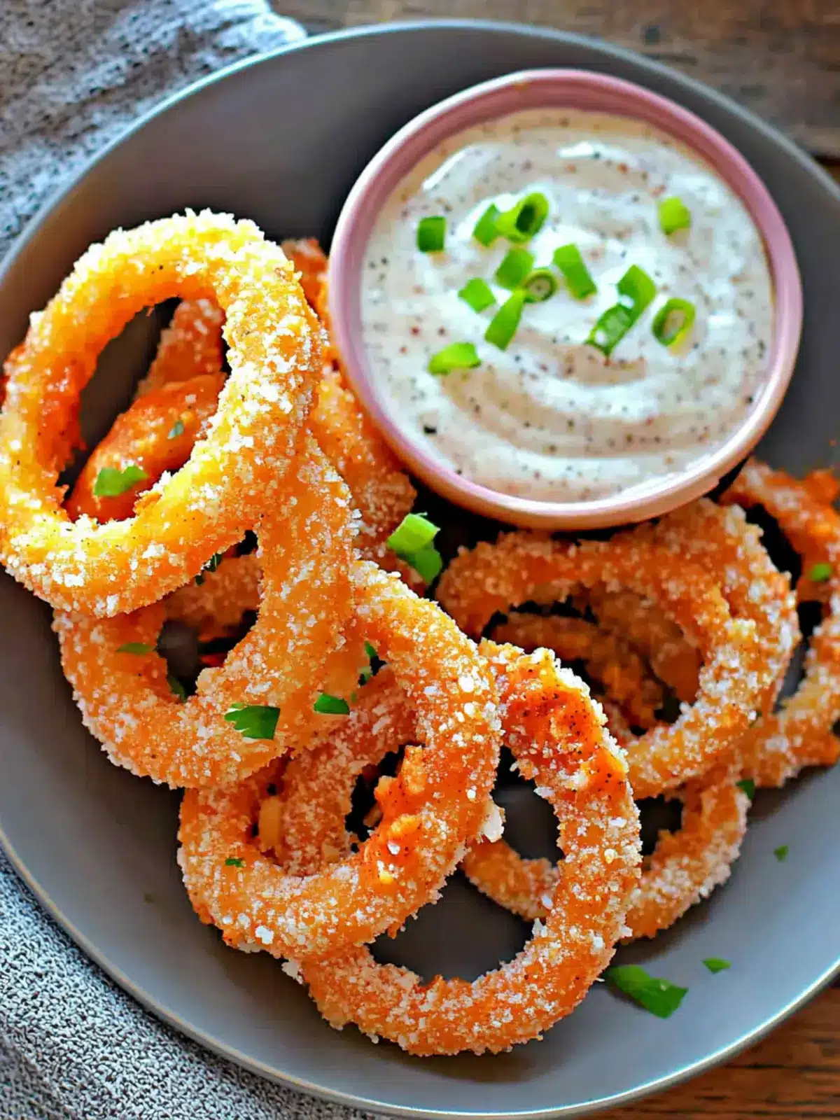Vegan Buffalo Onion Rings