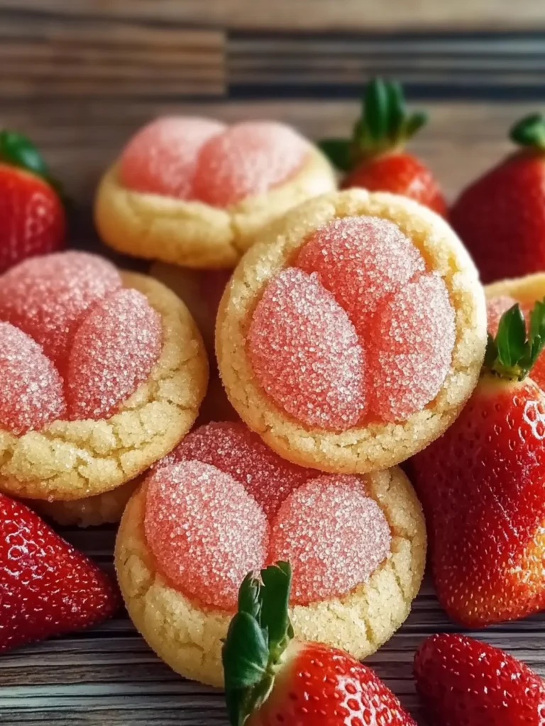 Strawberry Sugar Cookies with Sparkling Strawberry Sugar