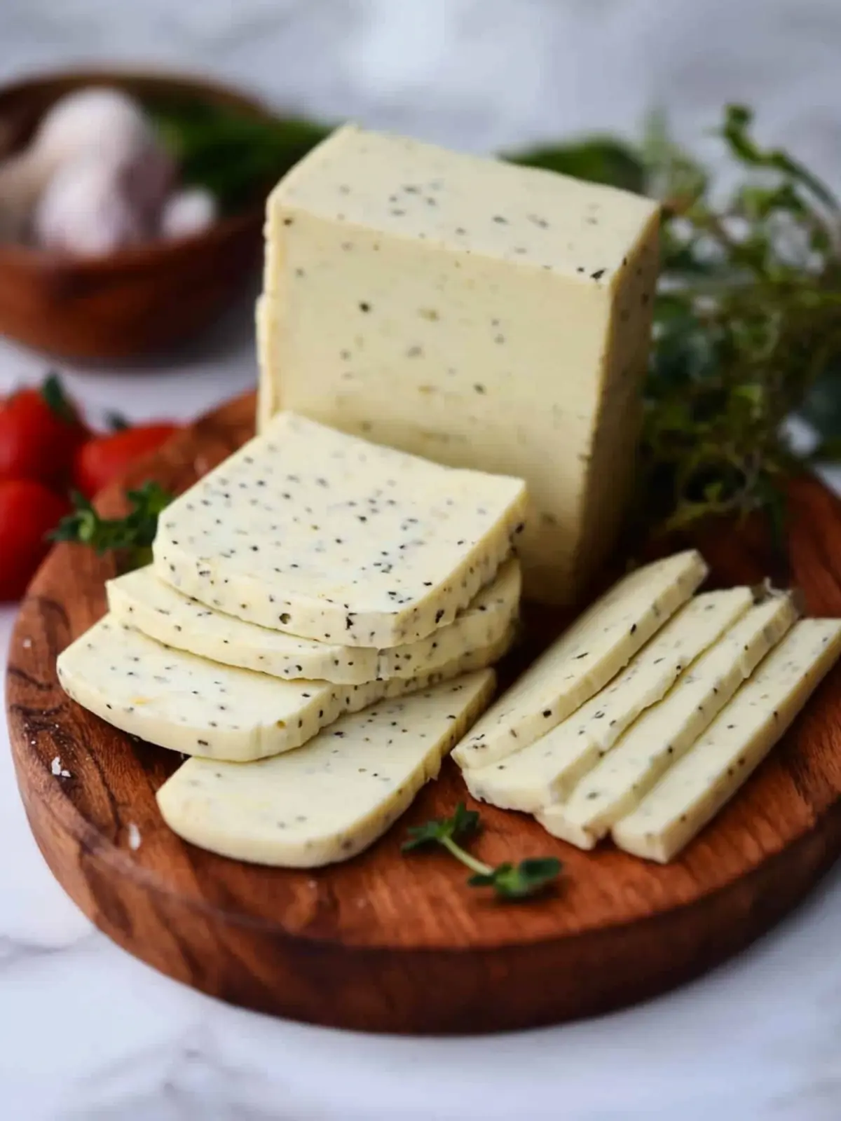 Vegan Cheese with Garlic and Herbs
