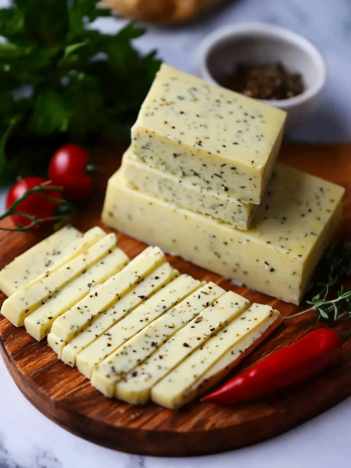Vegan Cheese with Garlic and Herbs