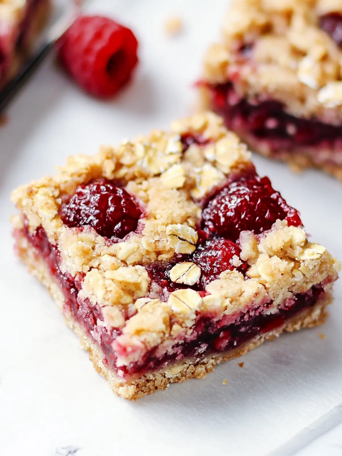 Raspberry Oatmeal Crumble Bars