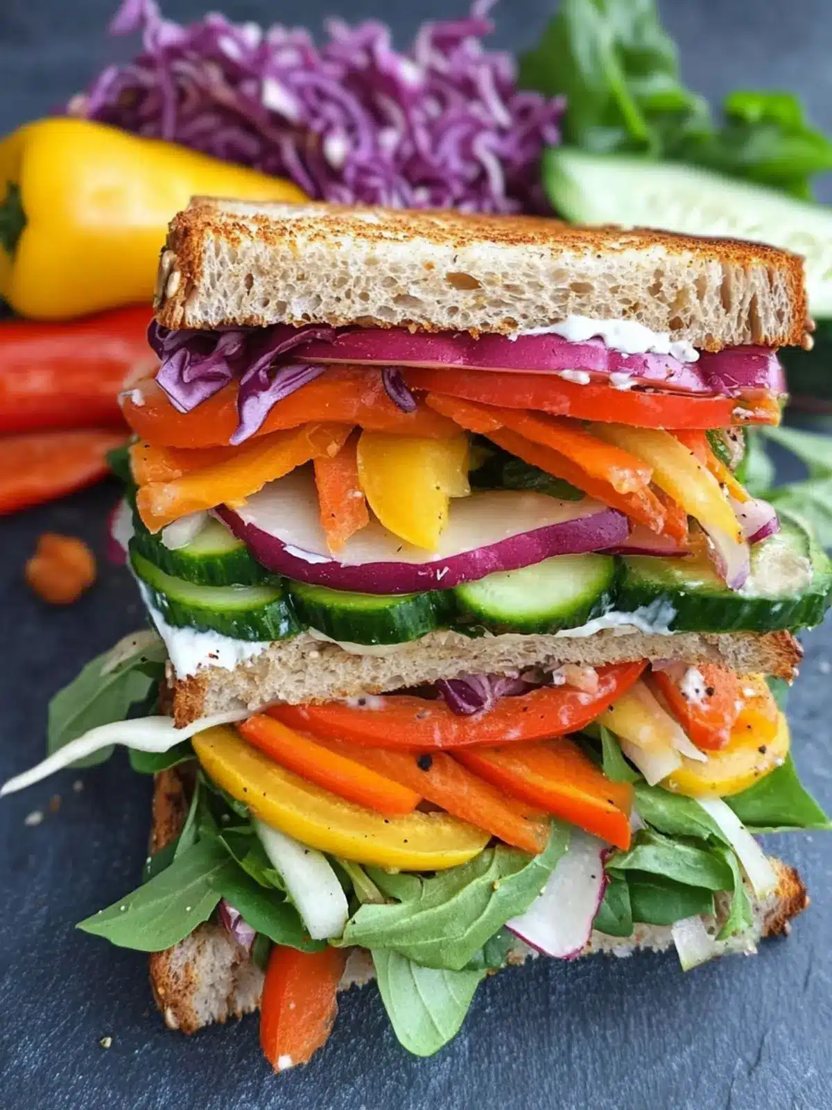 Rainbow Vegetable Sandwich