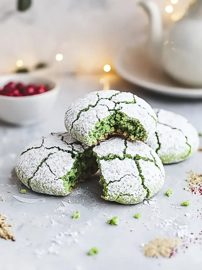 Pandan Crinkle Cookies
