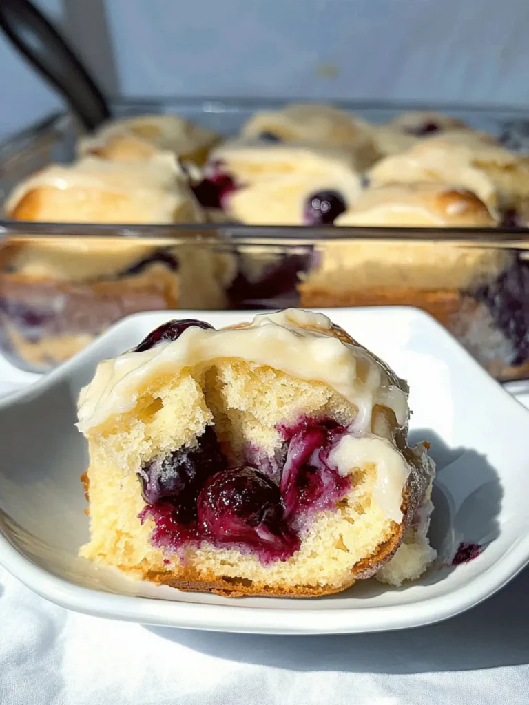 Sourdough Discard Lemon Blueberry Rolls