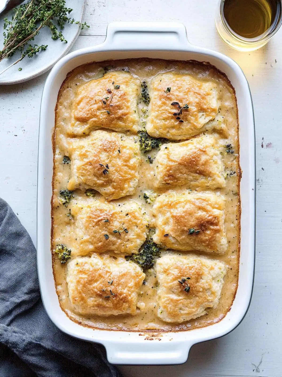 Homemade Broccoli Cheddar Cobbler