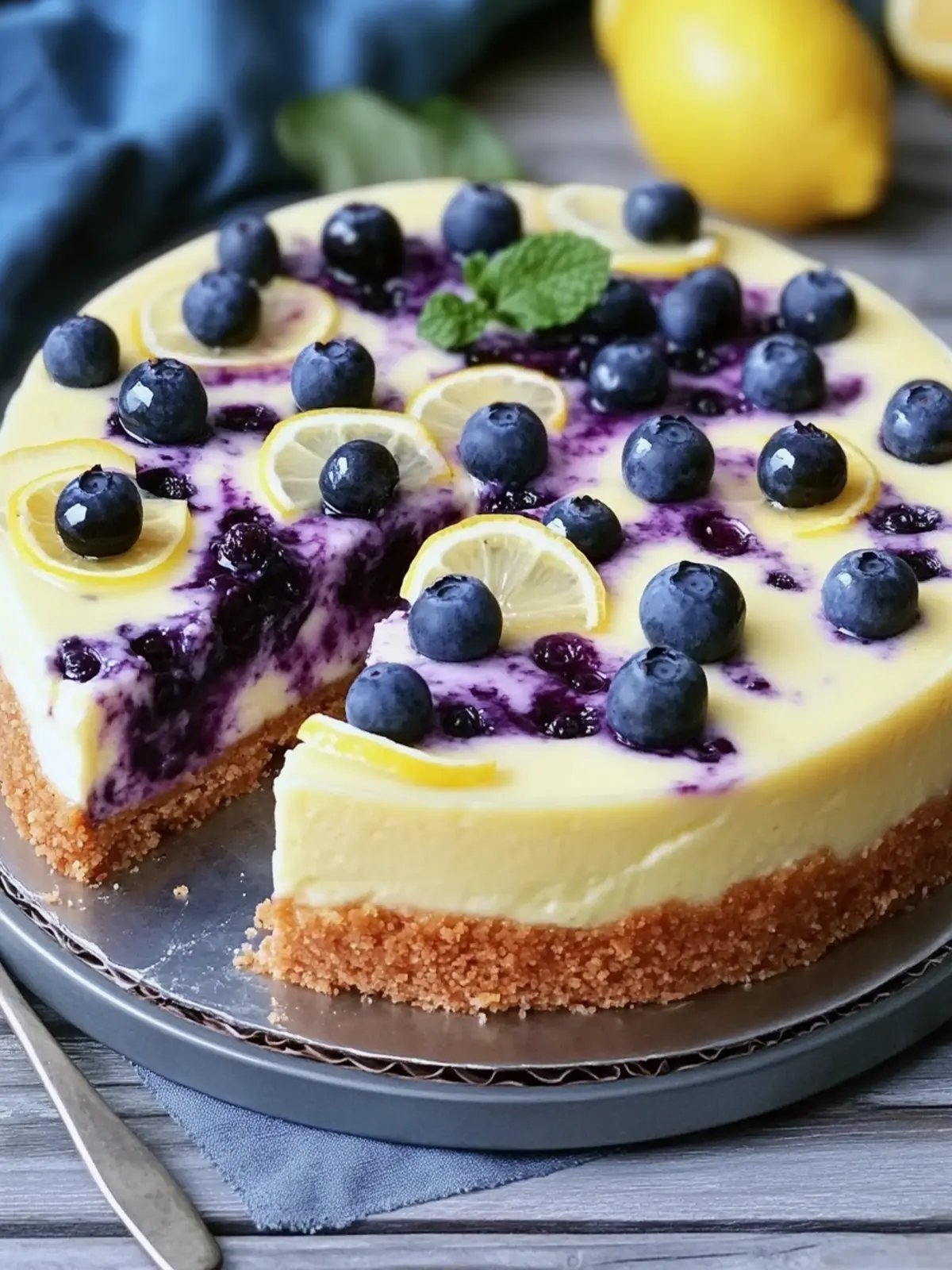 Ultimate Lemon Blueberry Cheesecake
