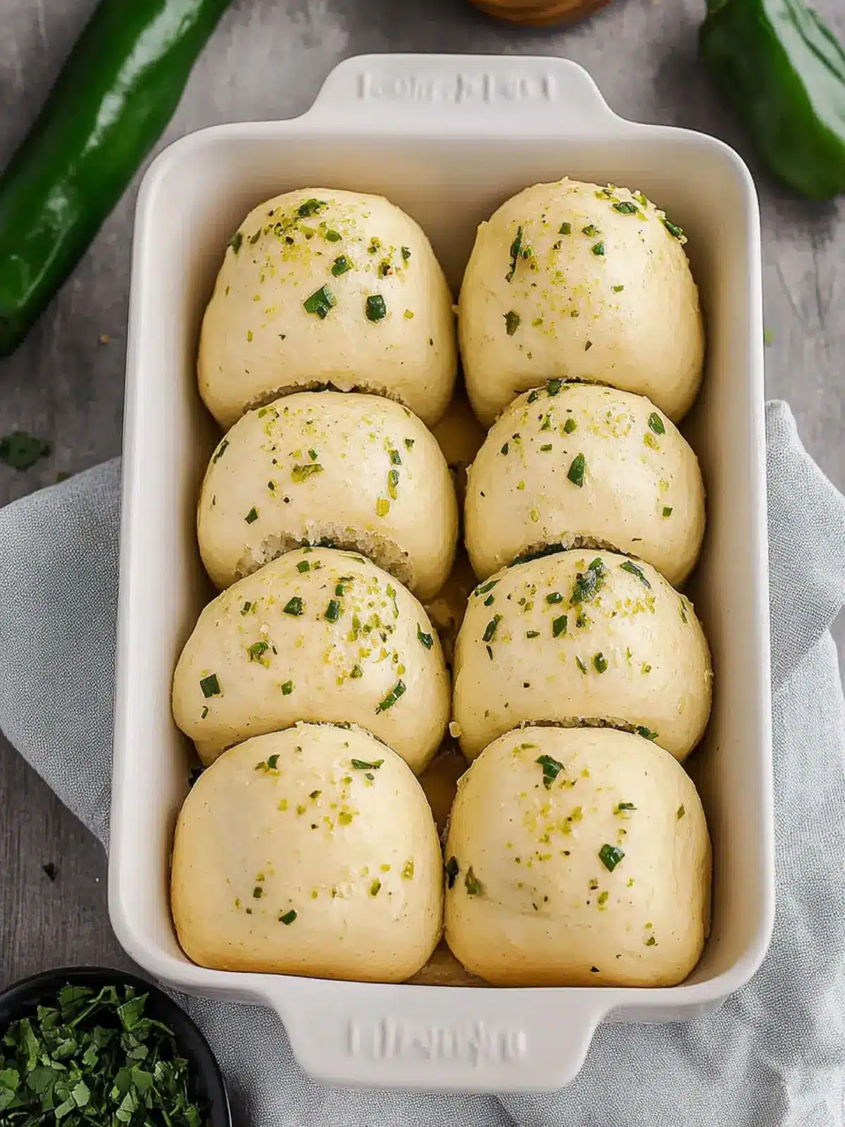 Vegan Green Chile Garlic Rolls