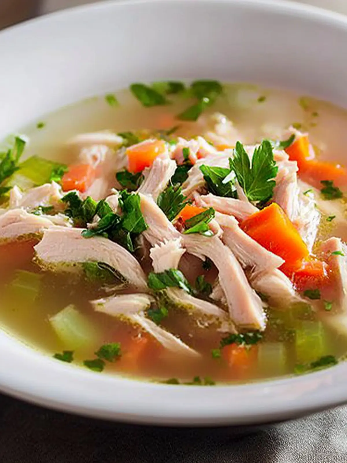 Warming chicken soup