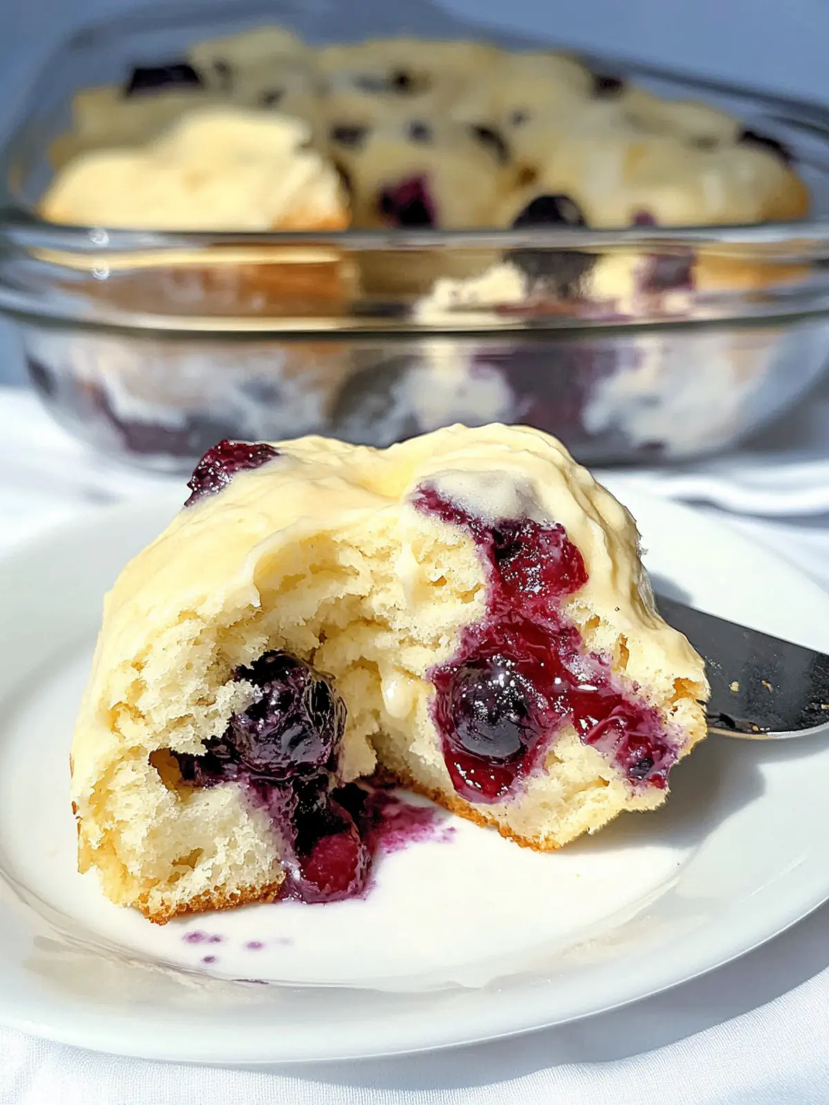 Sourdough Discard Lemon Blueberry Rolls