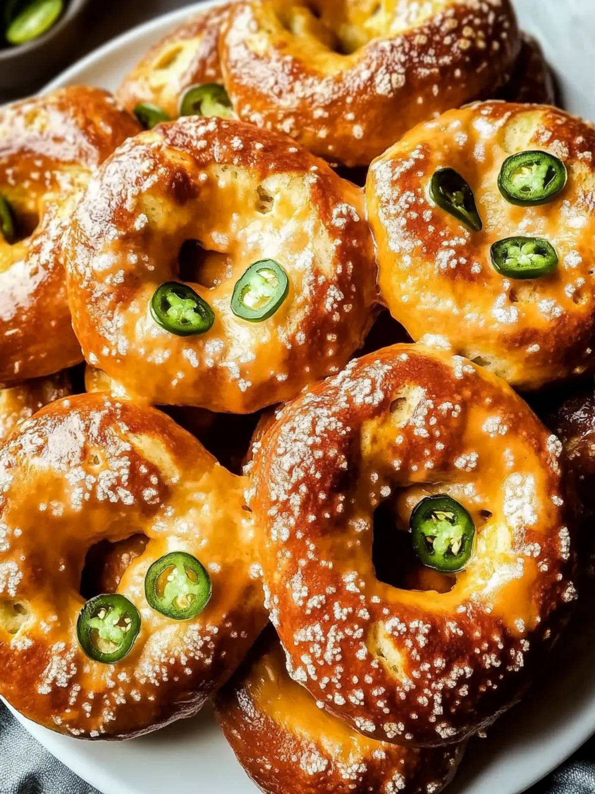 Homemade Jalapeño Cheddar Soft Pretzels