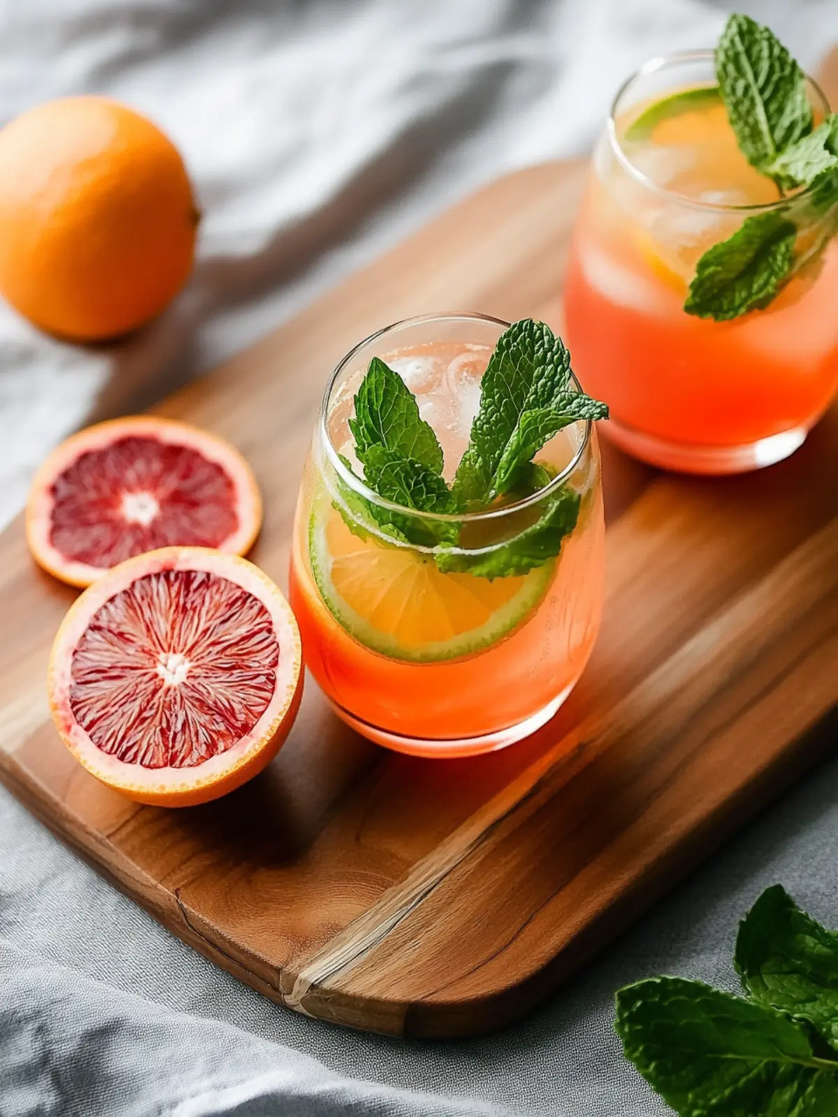 Blood Orange and Mint Lemonade