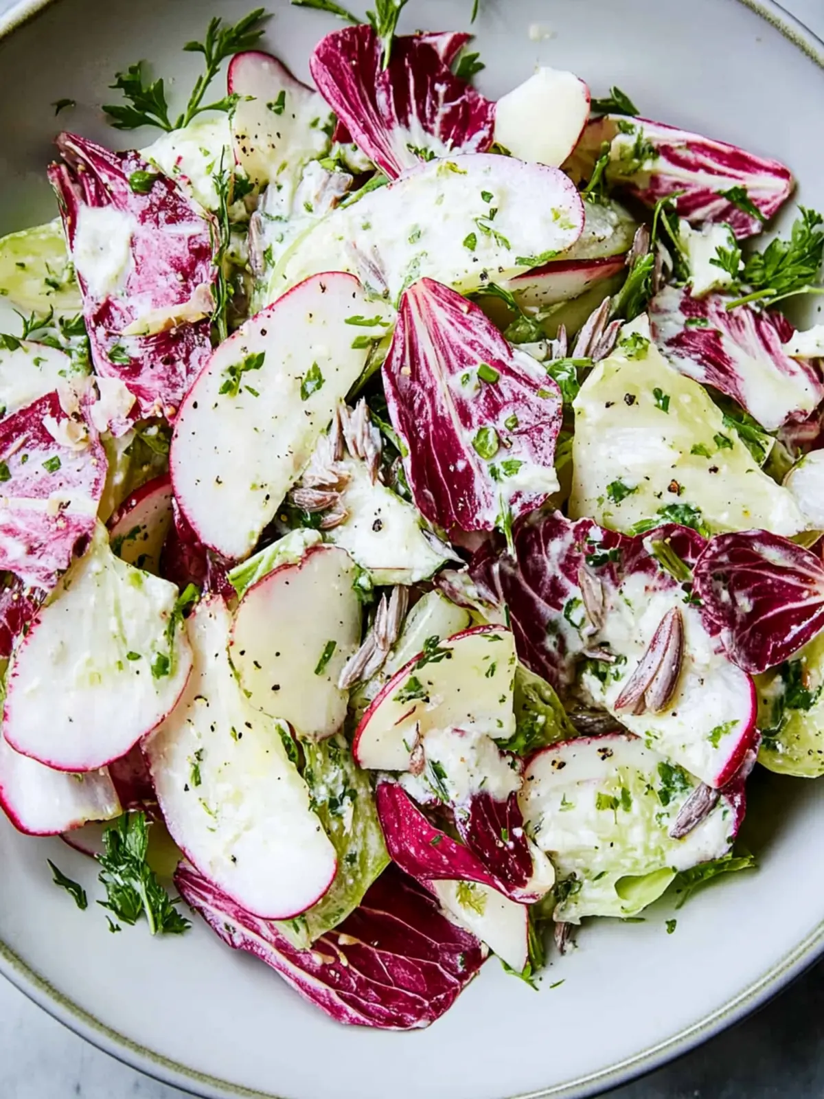 Bar Tartine’s Chicory Salad with Anchovy Dressing