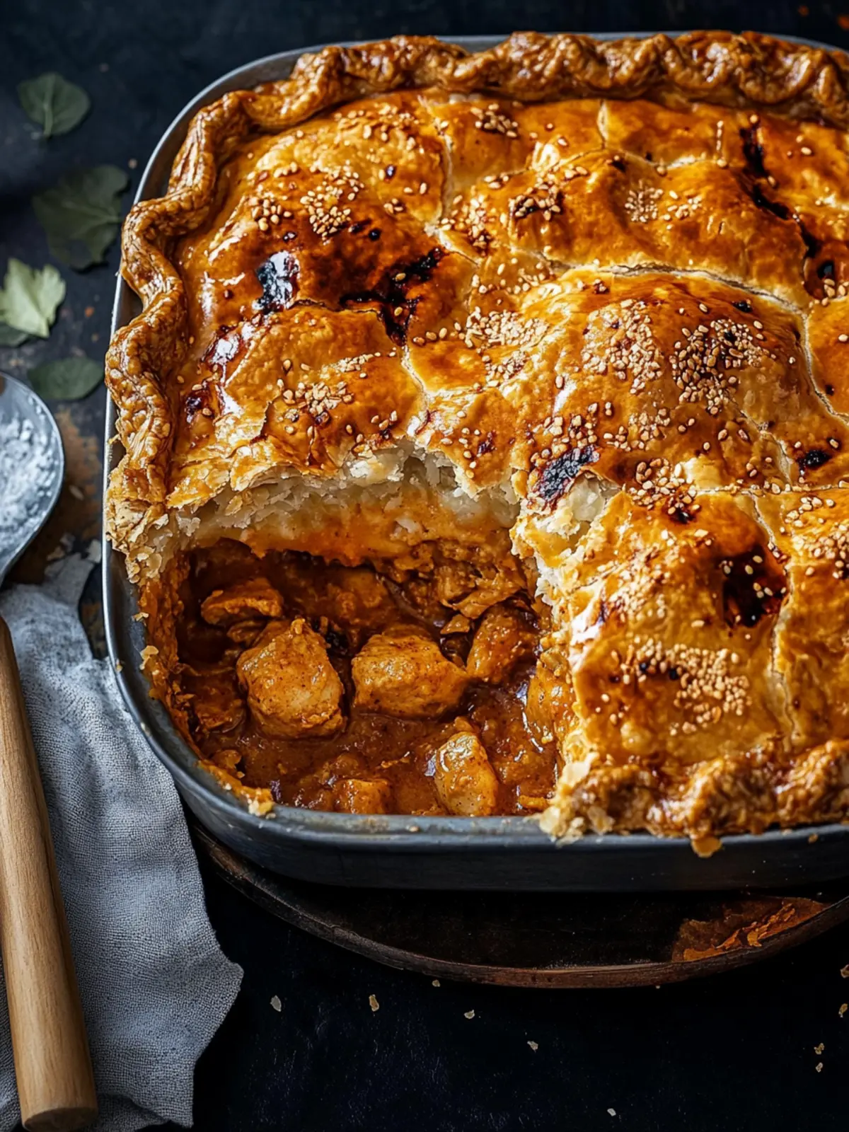 Butter chicken pie