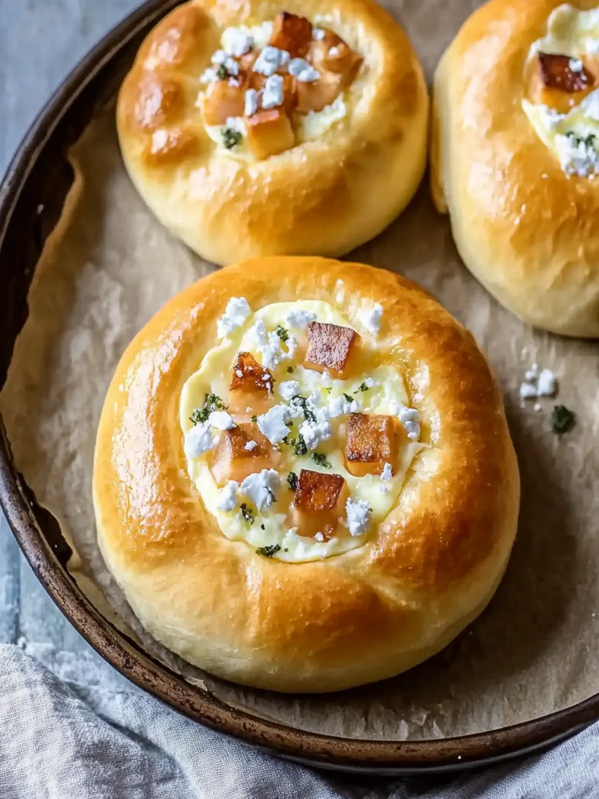 Savory Breakfast Brioche Buns with Custom Egg Toppings