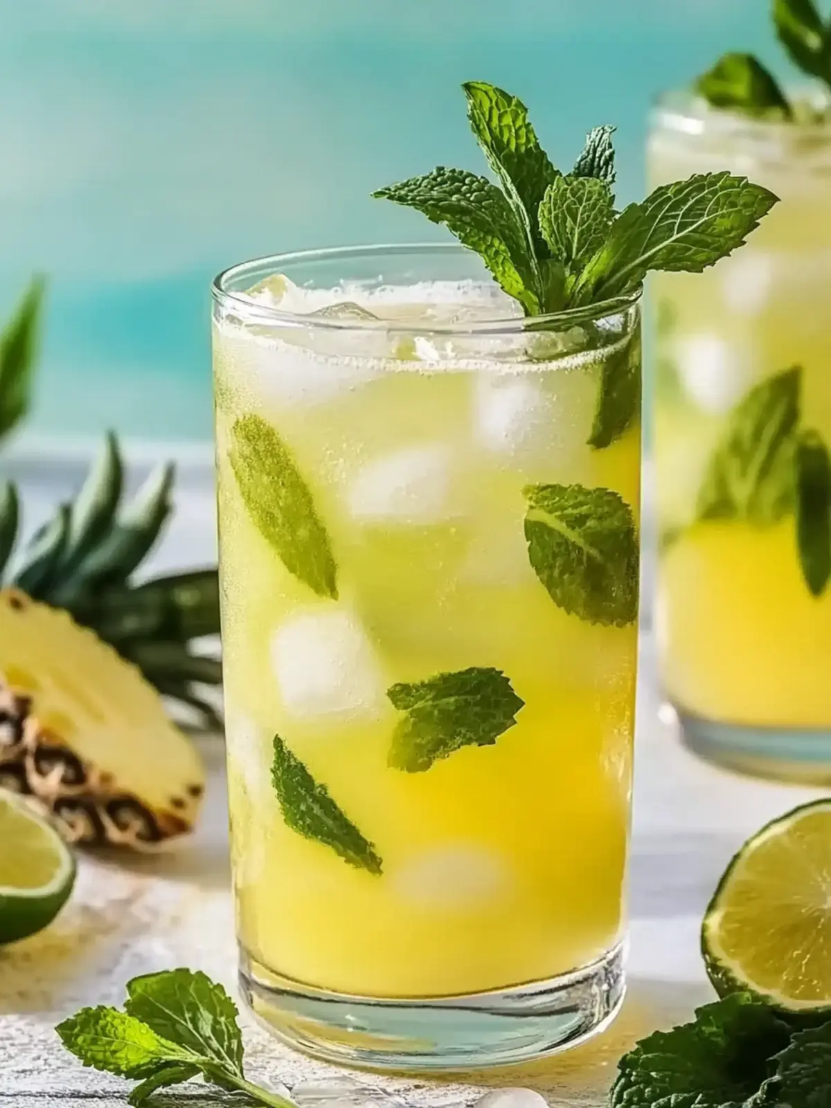 Minty Pineapple Cooler Mocktail