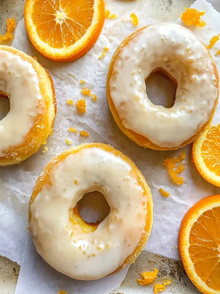 Sticky Orange Olive Oil Baked Donuts