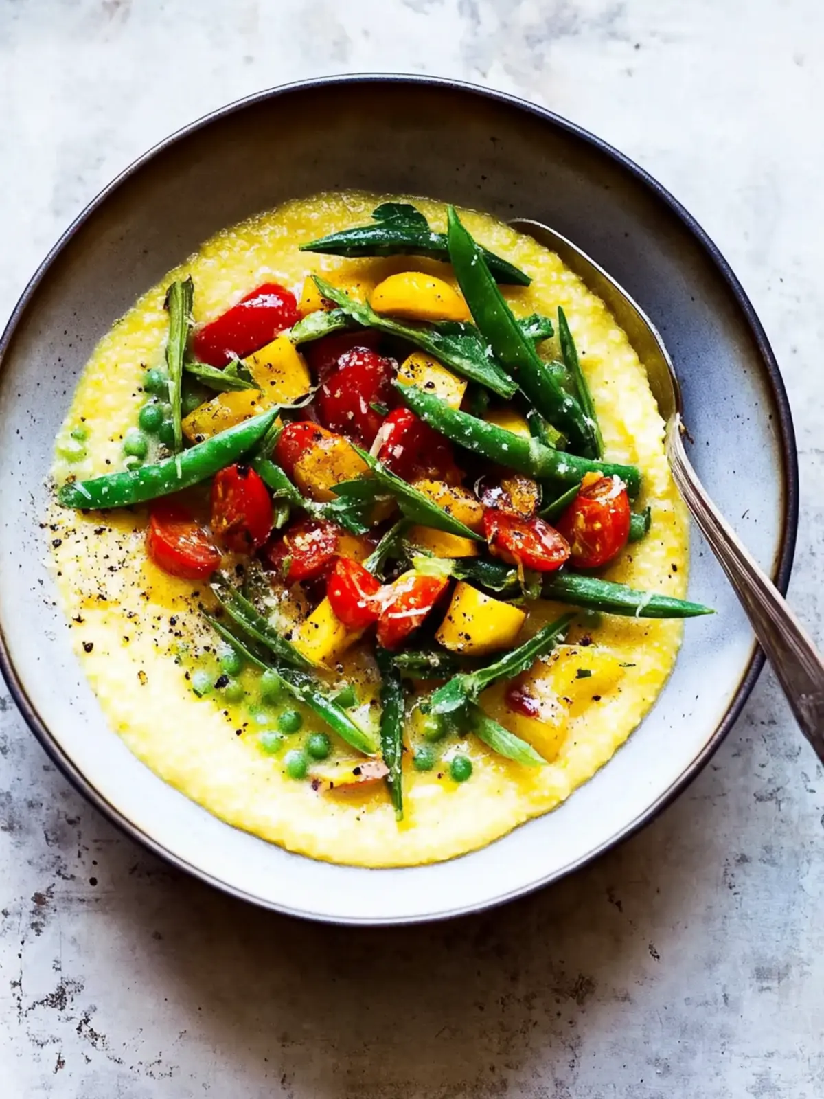 SUMMER POLENTA WITH SAUTÉED FARMERS MARKET VEGETABLES