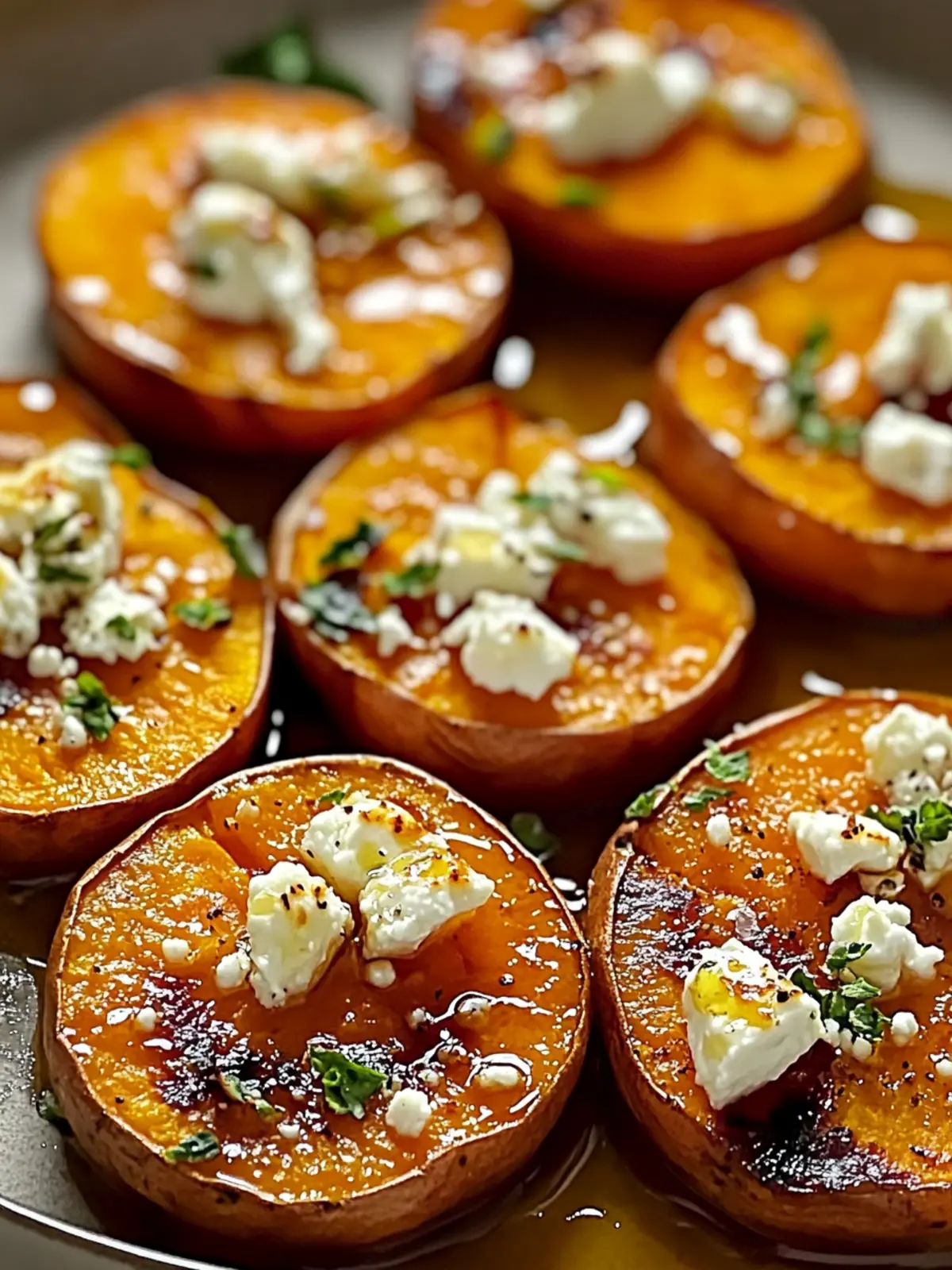 Irresistibly Tasty Roasted Sweet Potato Rounds with Honey & Feta Bliss Roasted Sweet Potato Rounds with Honey & Feta Bliss