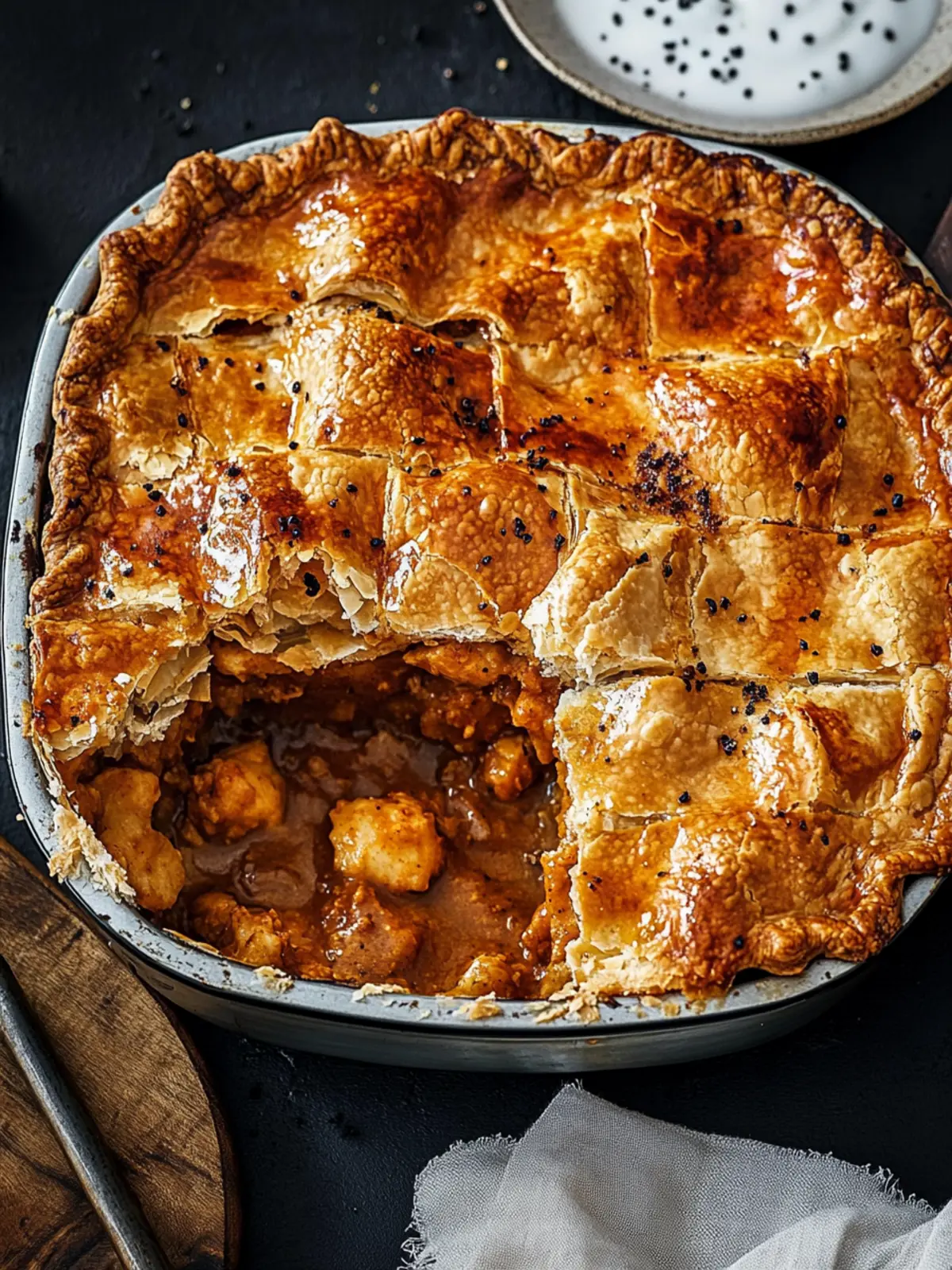 Butter chicken pie