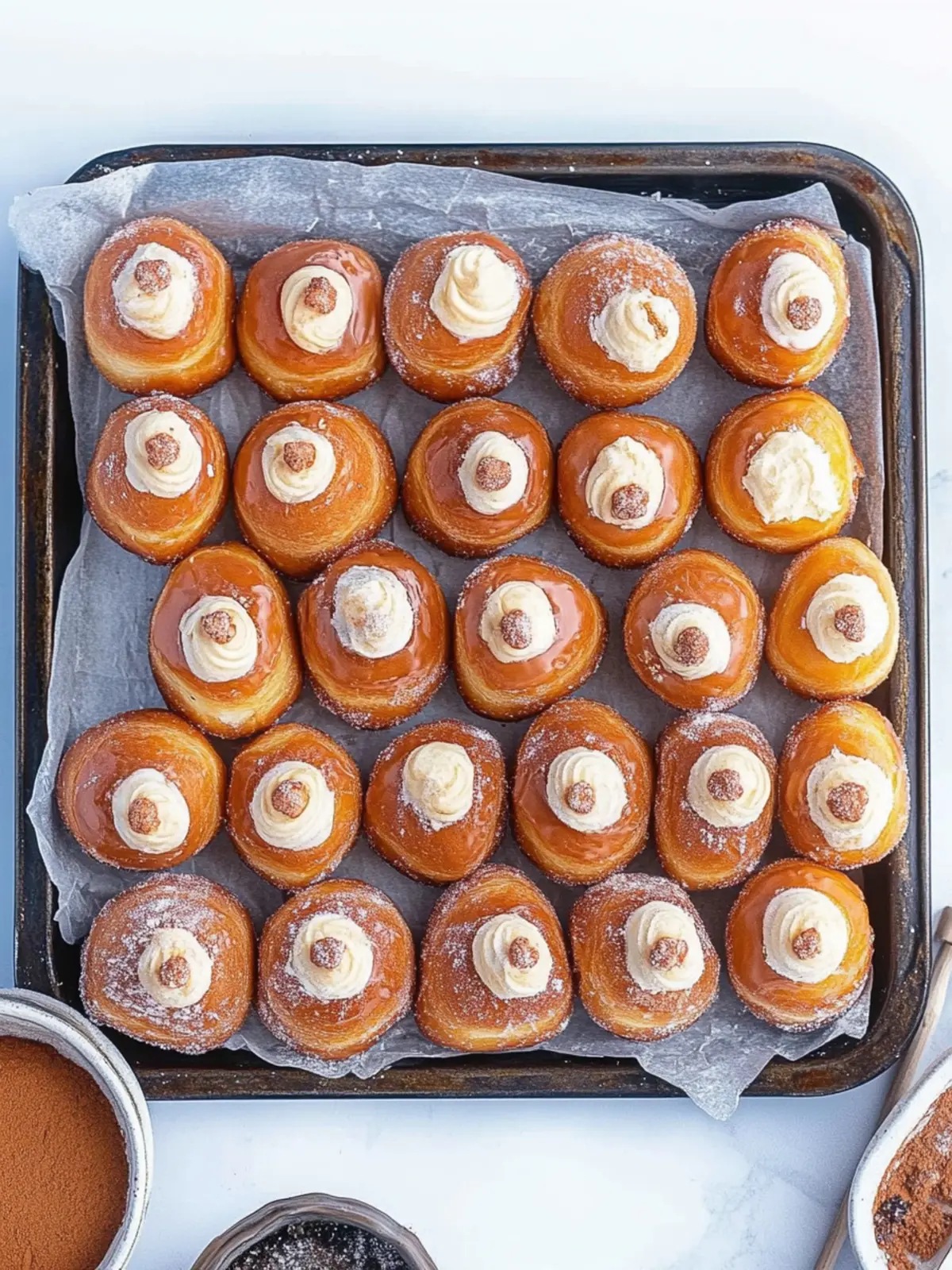 Mini Pastry Cream Filled Brioche Doughnuts
