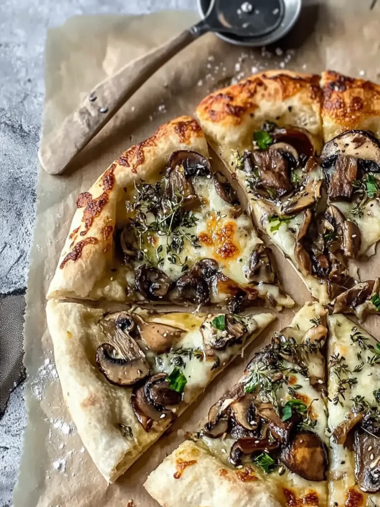 Vegan Caramelized Mushroom Pizza