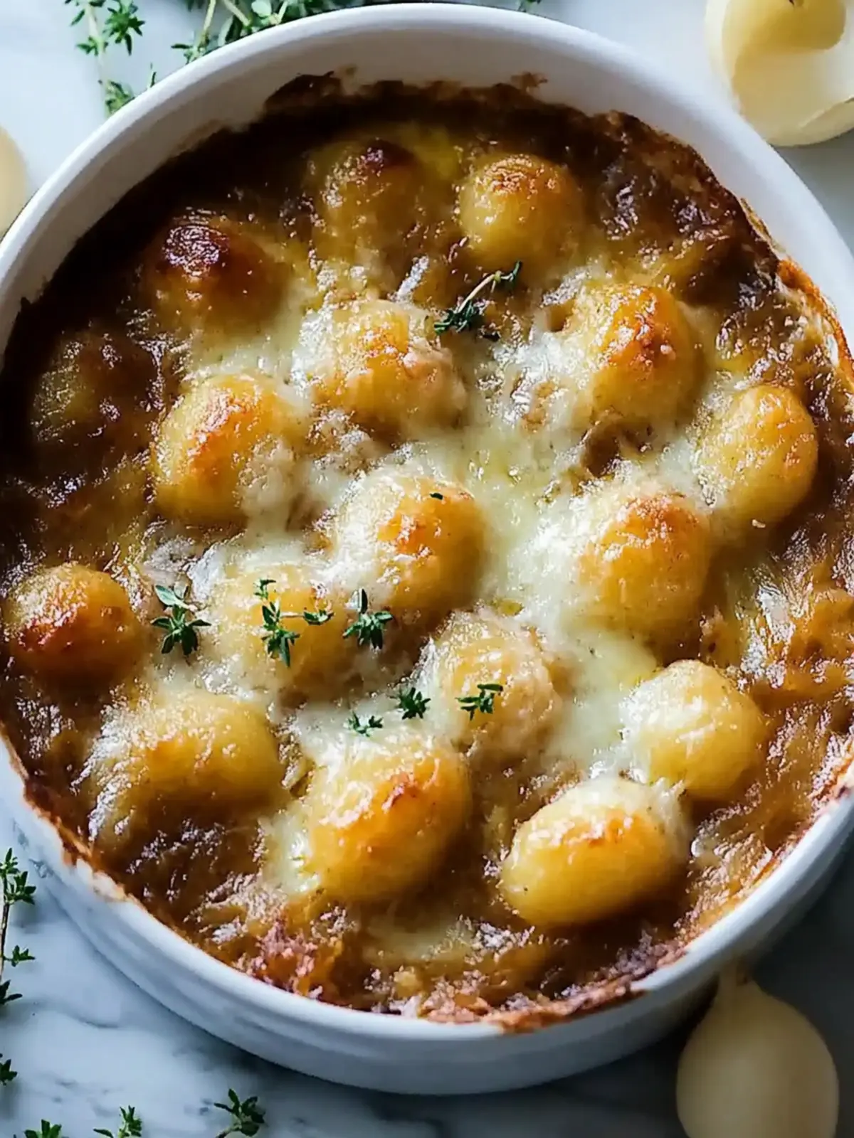 Simple Baked French Onion Gnocchi