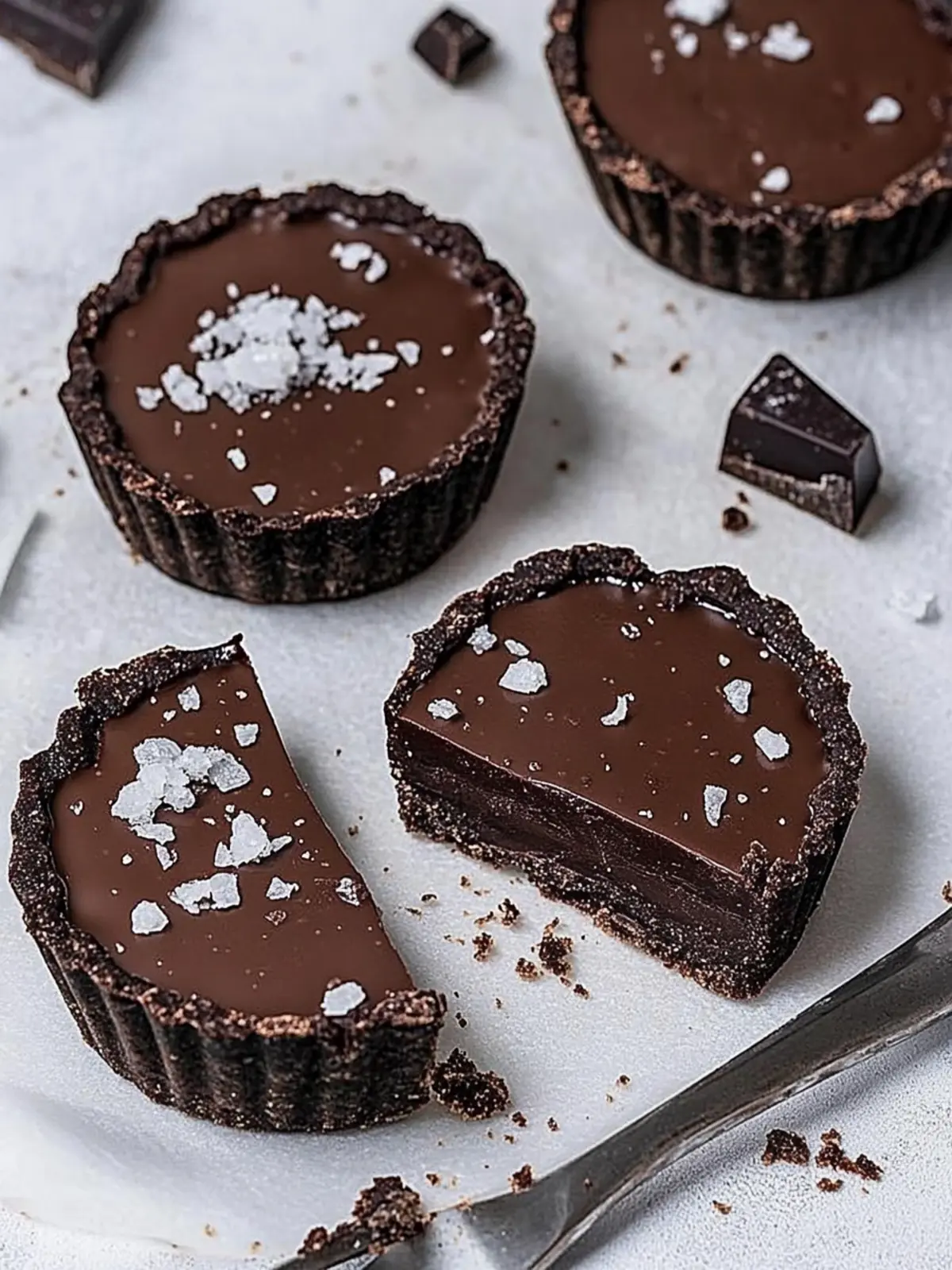 Vegan Salted Dark Chocolate Tarts