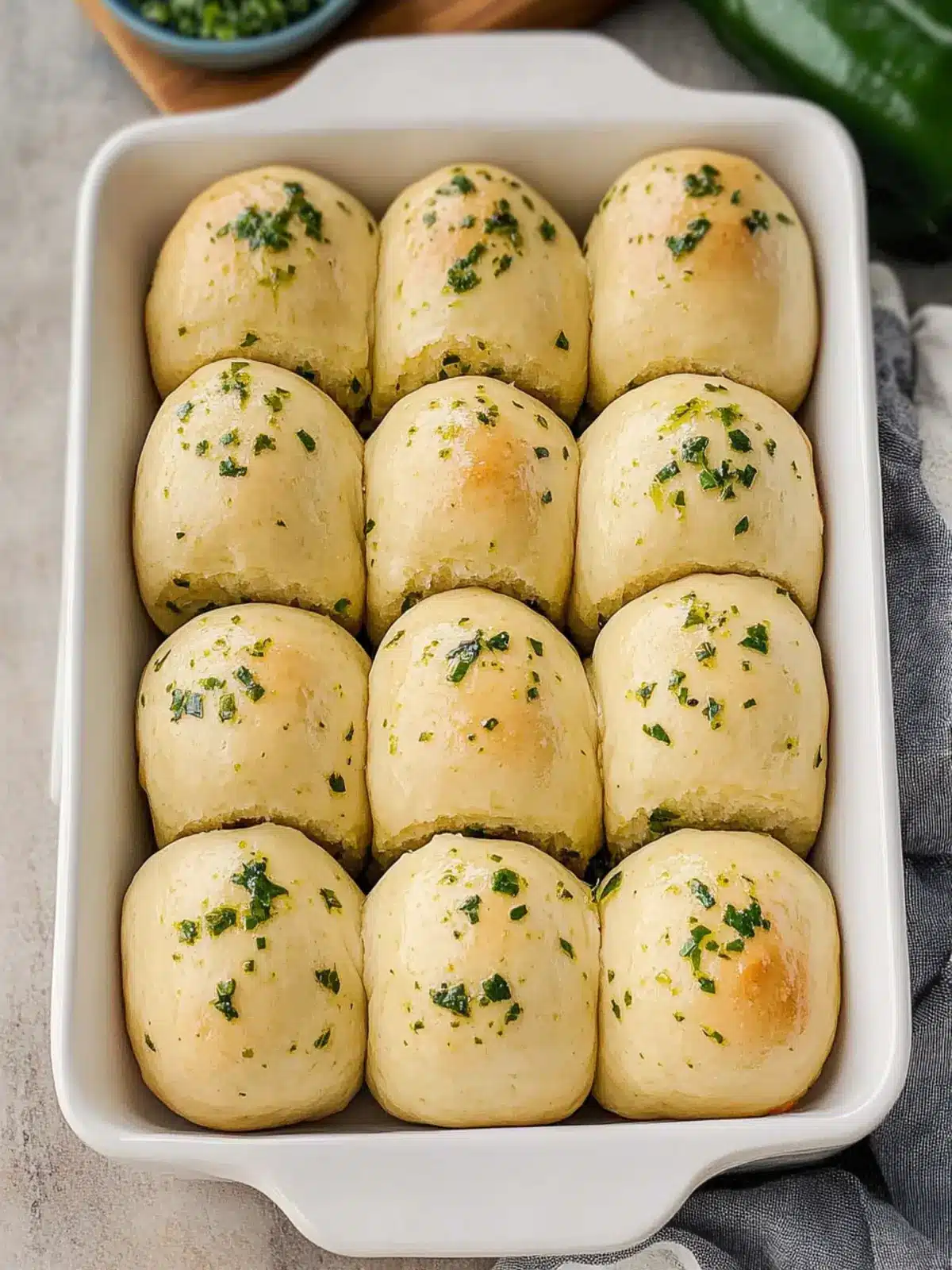 Vegan Green Chile Garlic Rolls