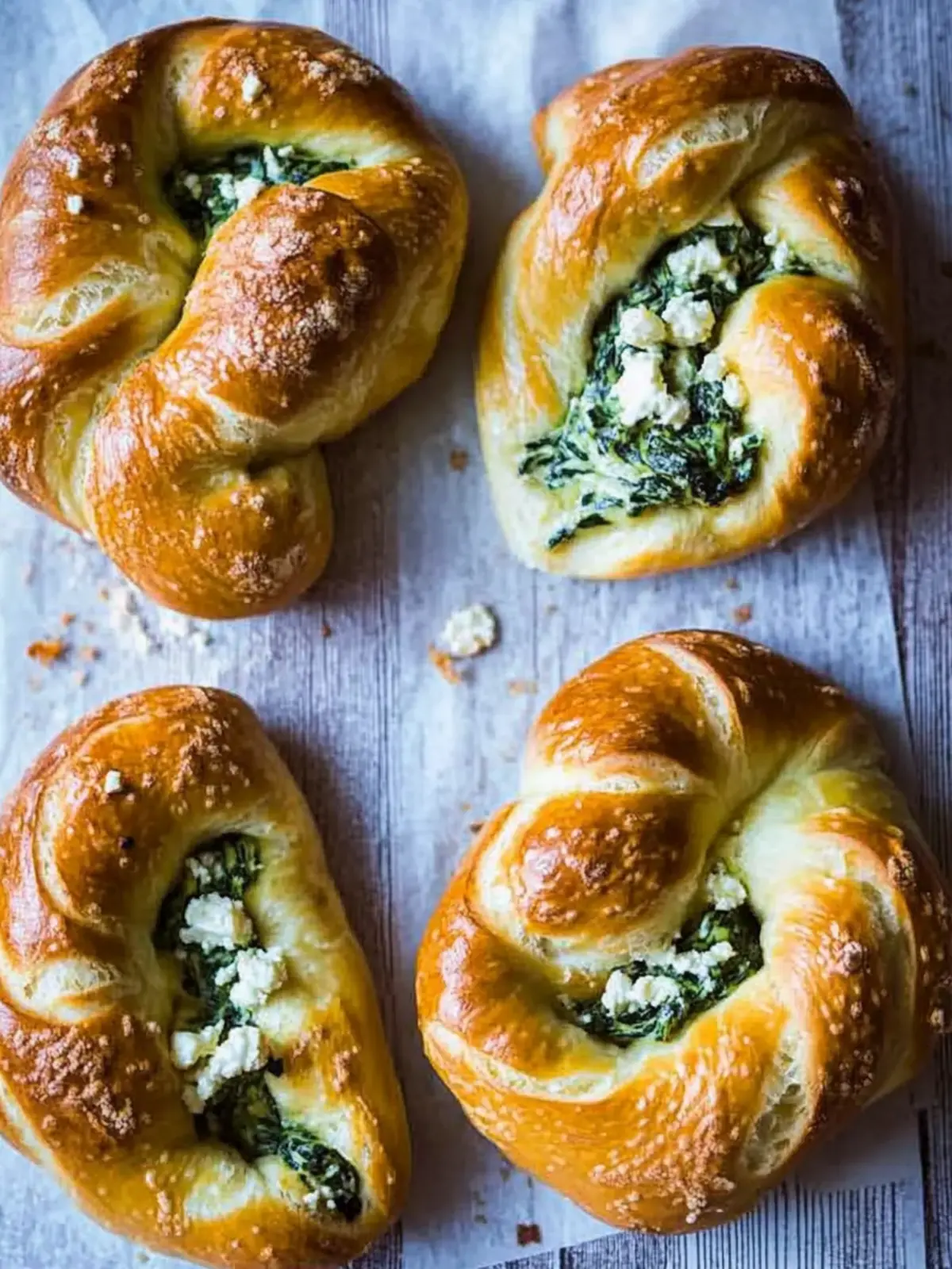 spinach & feta stuffed pretzels