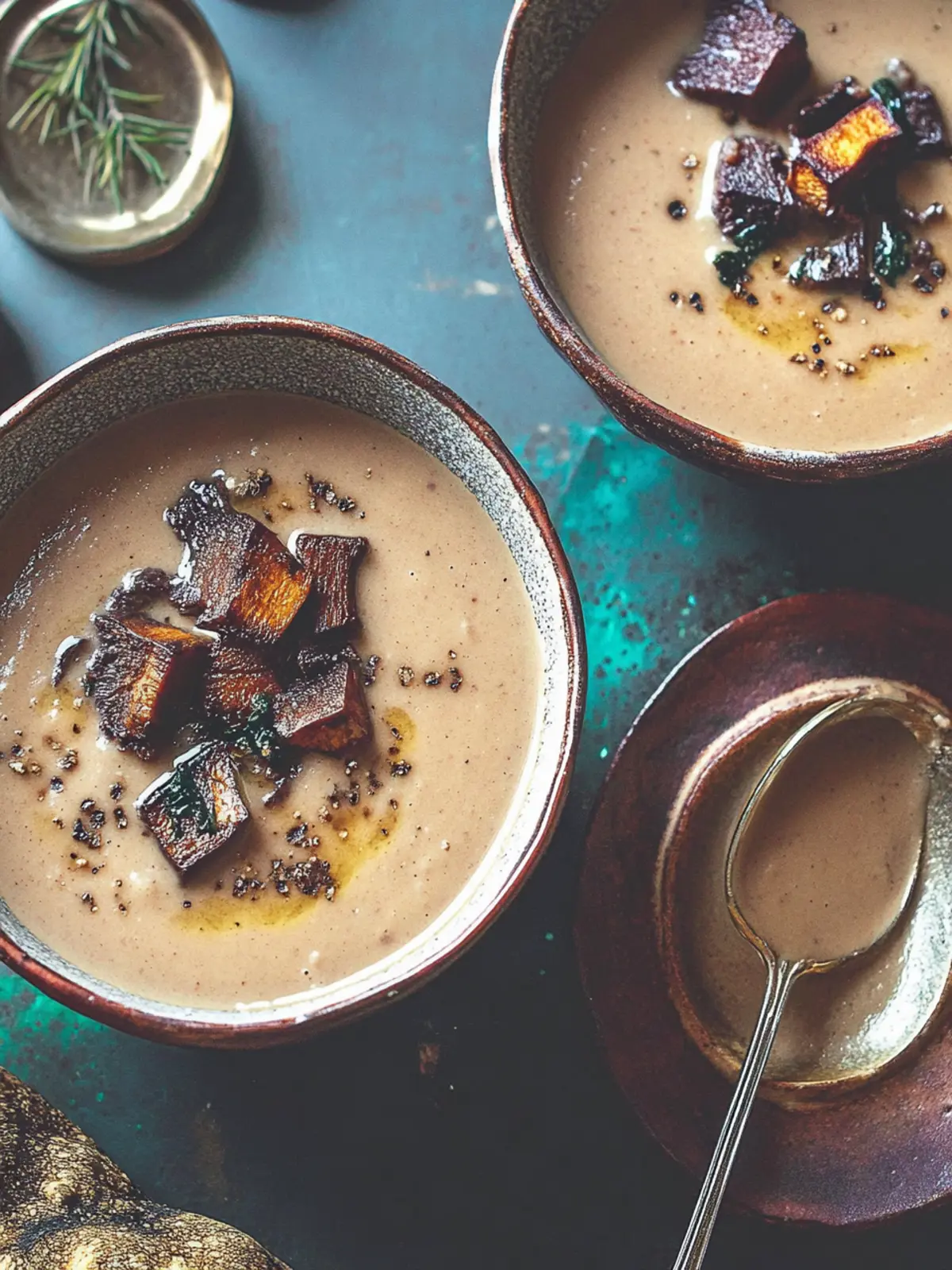 Creamy mushroom and parsnip soup