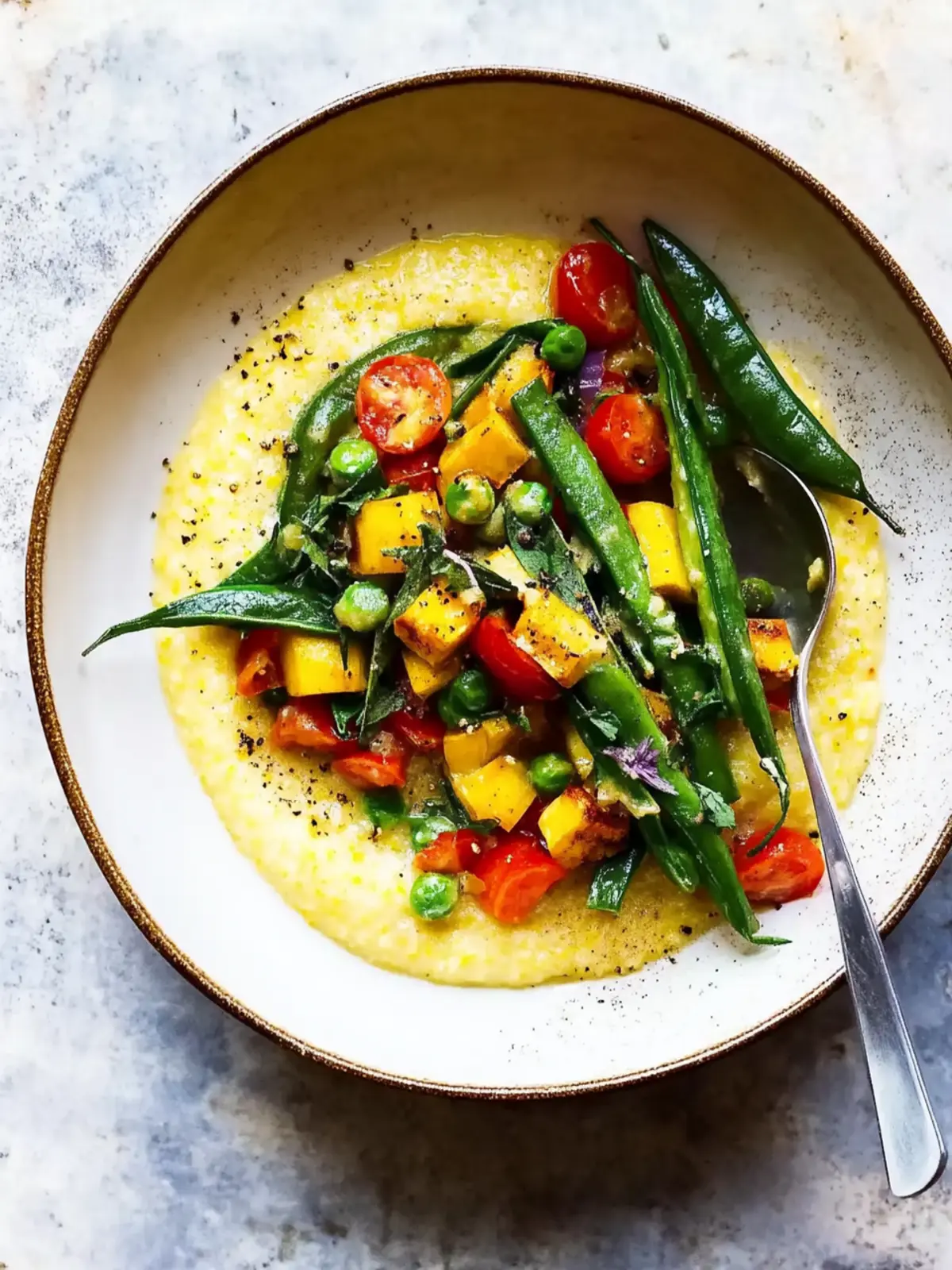 SUMMER POLENTA WITH SAUTÉED FARMERS MARKET VEGETABLES