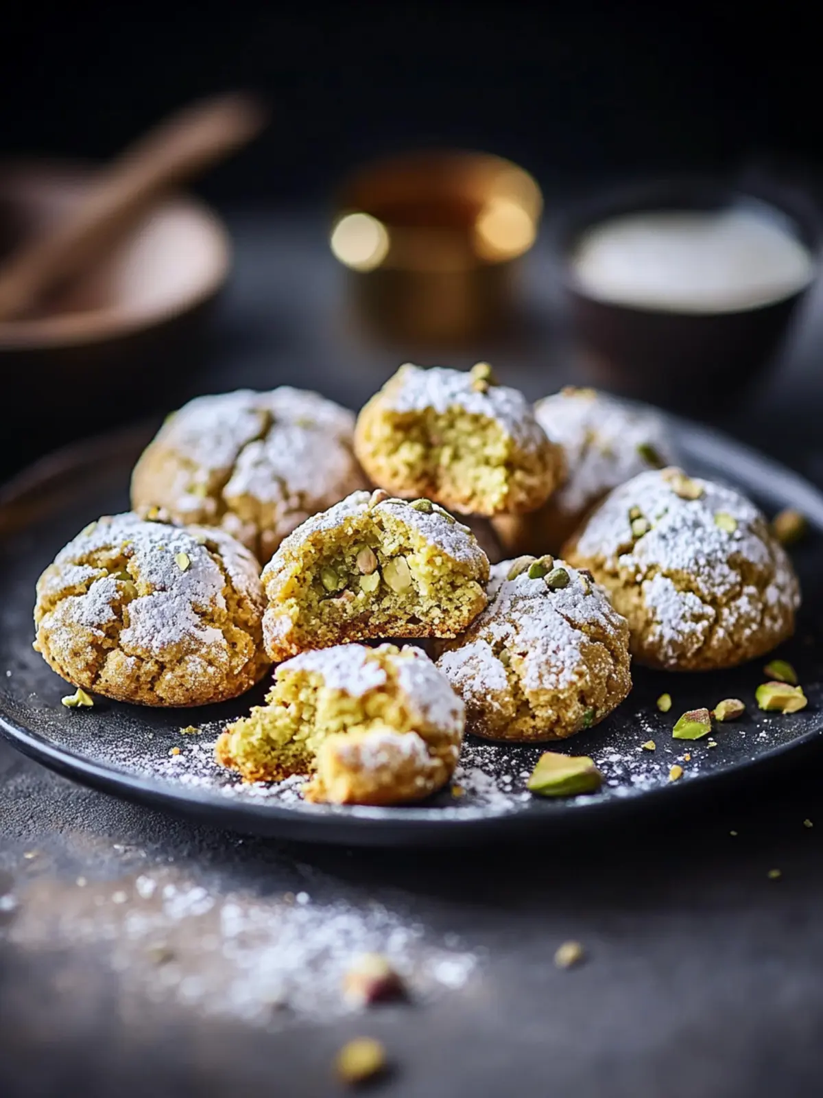 Pistachio crème-filled amaretti