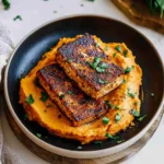 Tofu Steak with Mashed Sweet Potato