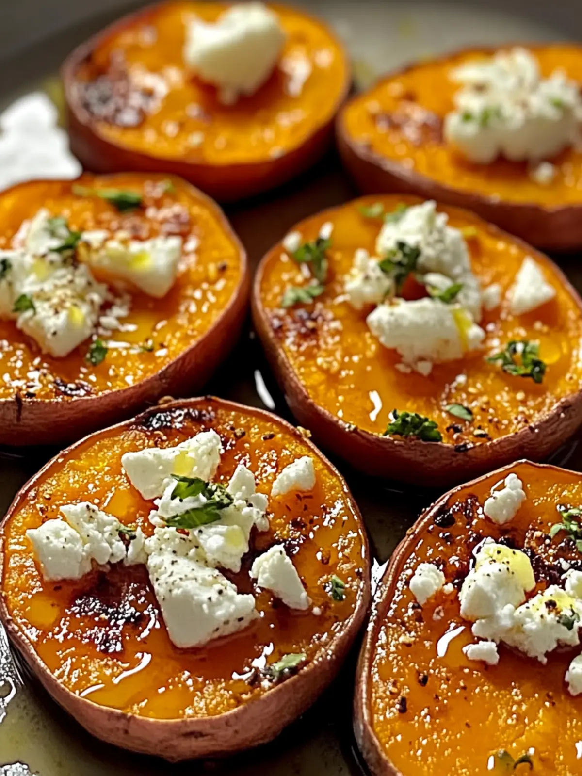 Irresistibly Tasty Roasted Sweet Potato Rounds with Honey & Feta Bliss Roasted Sweet Potato Rounds with Honey & Feta Bliss