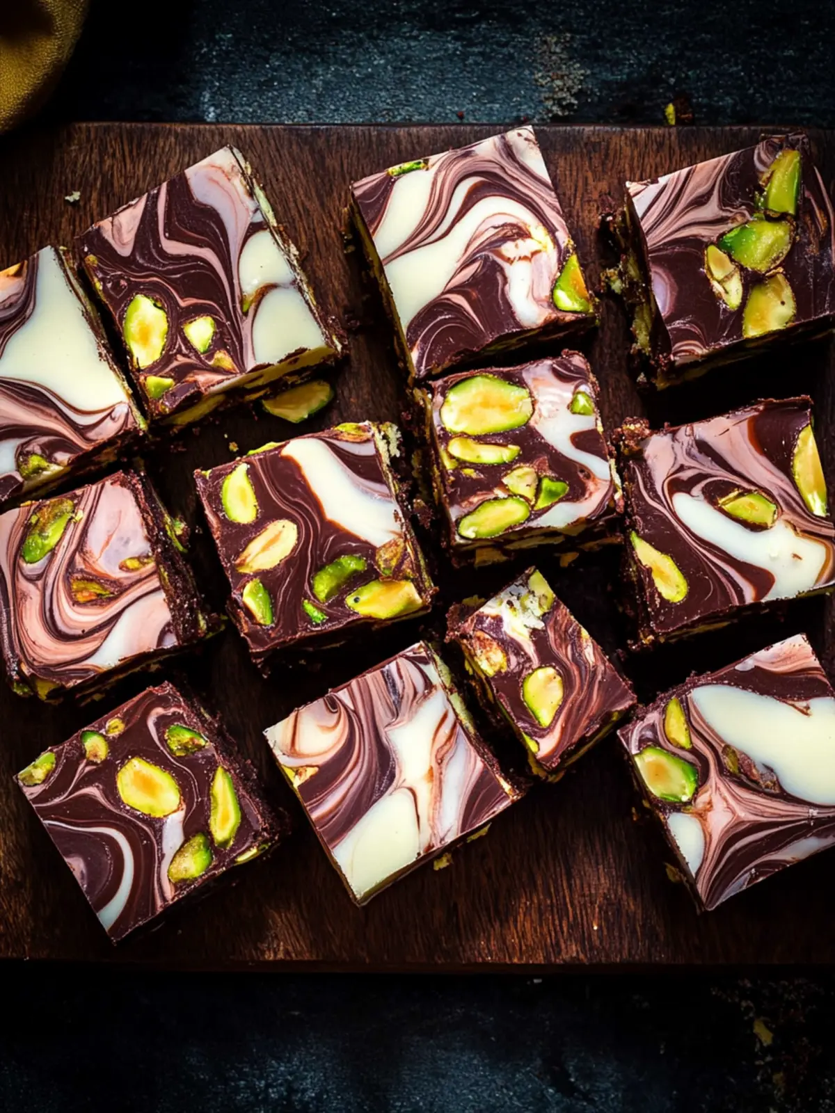 Sour cherry, pistachio quattro chocolate orange tiffin