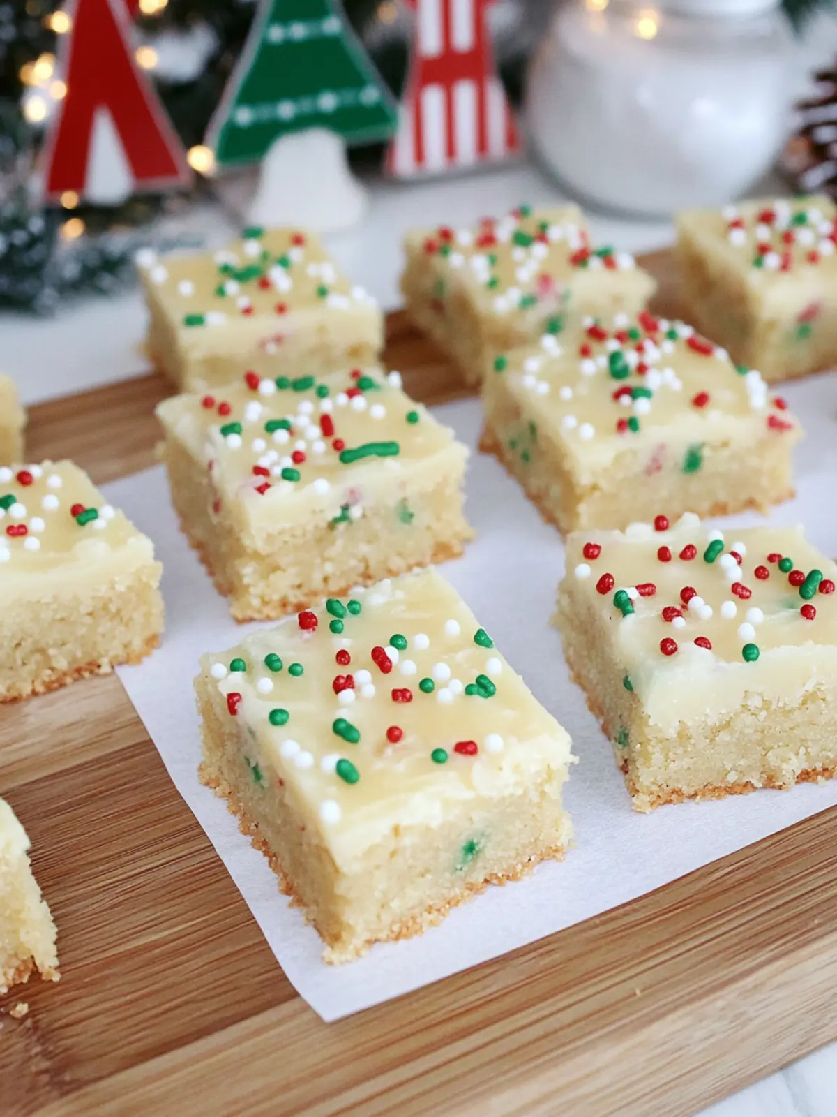 Christmas Protein Sugar Cookie Bars