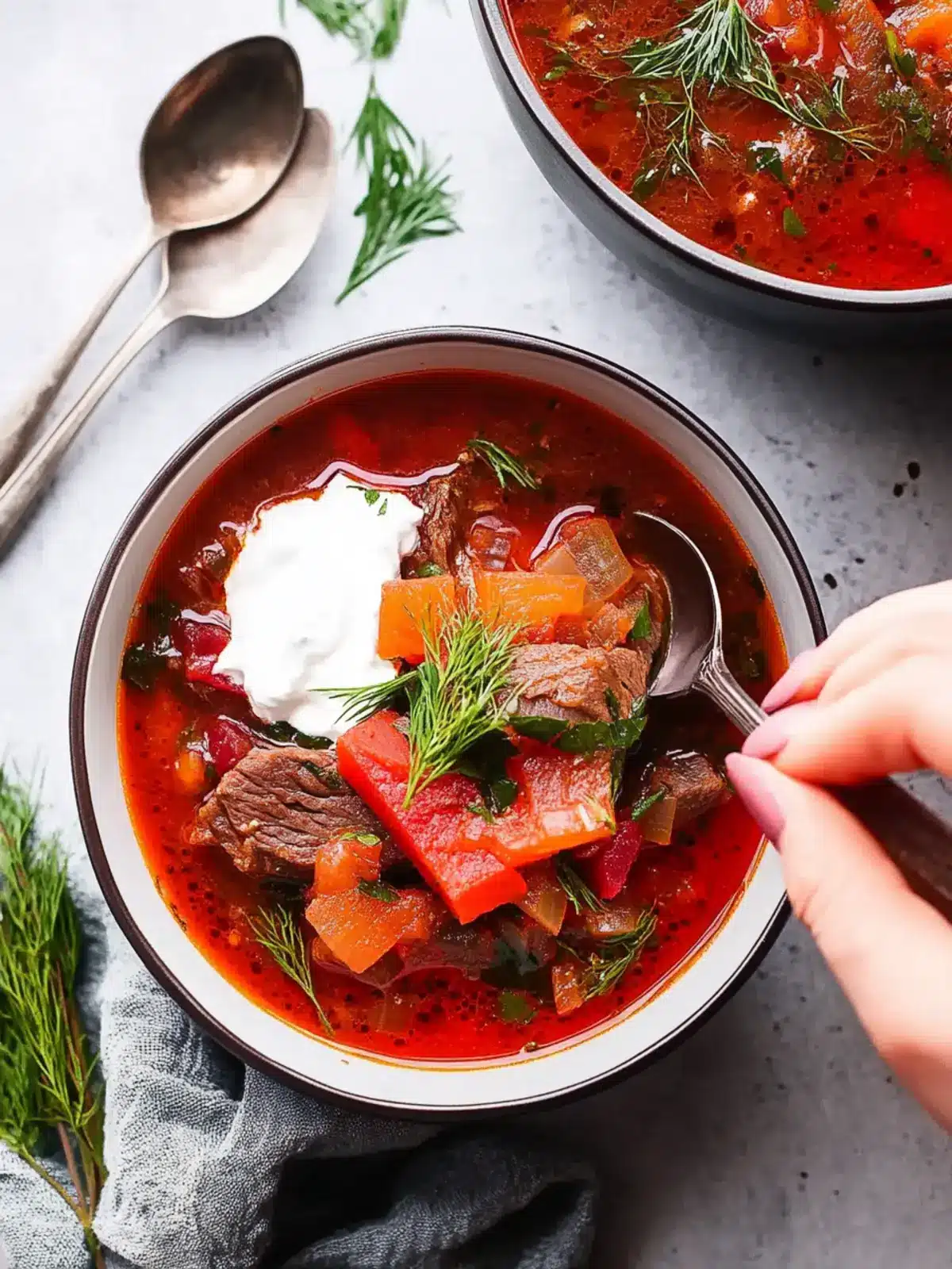 Hearty Borscht Soup with Beef for Cozy Nights In Borscht Soup with Beef
