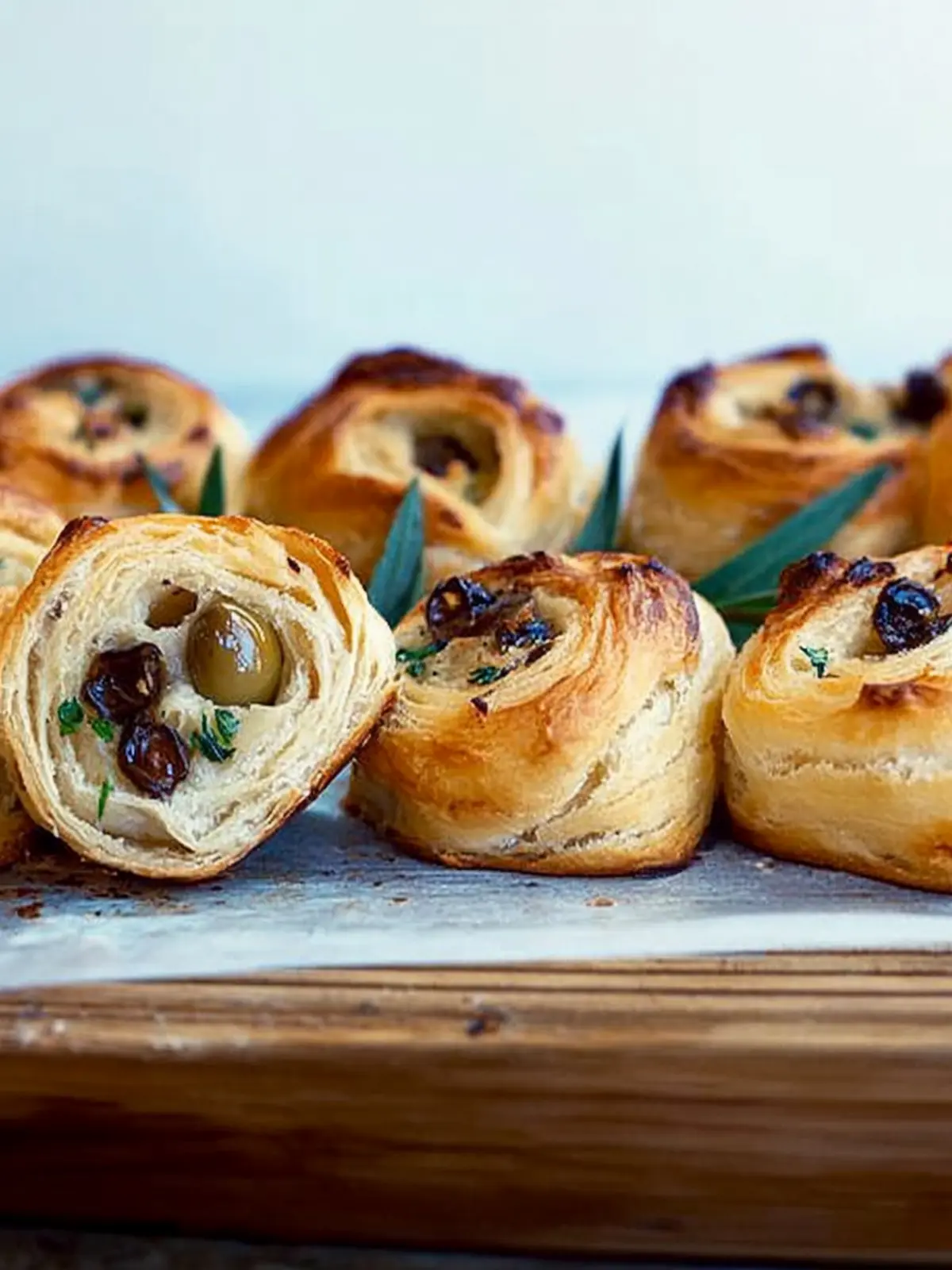 Olive and garlic scrolls