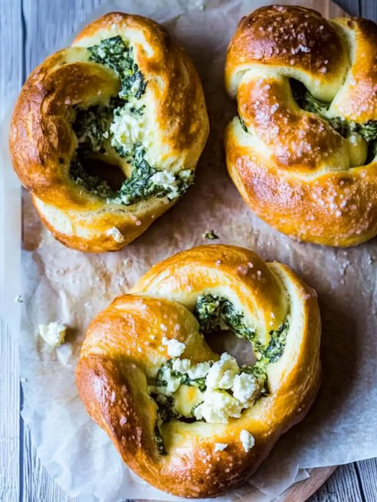 spinach & feta stuffed pretzels