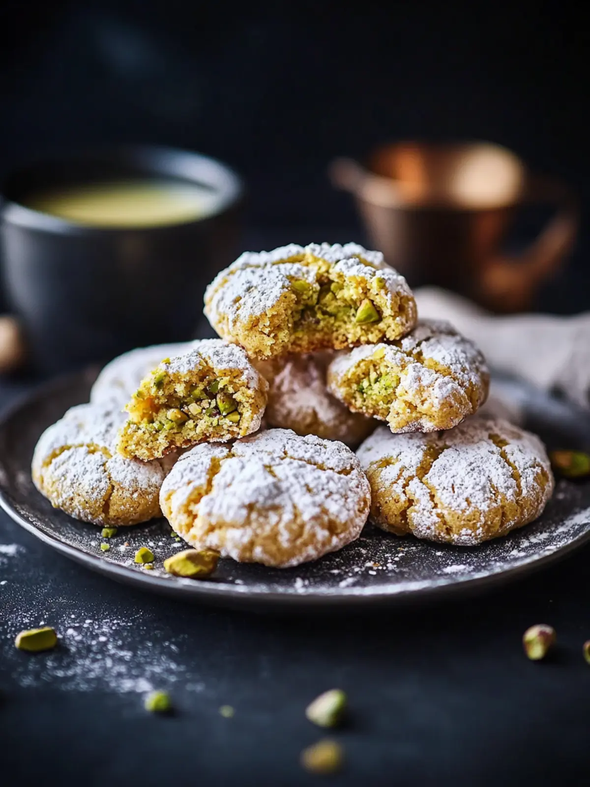 Pistachio crème-filled amaretti