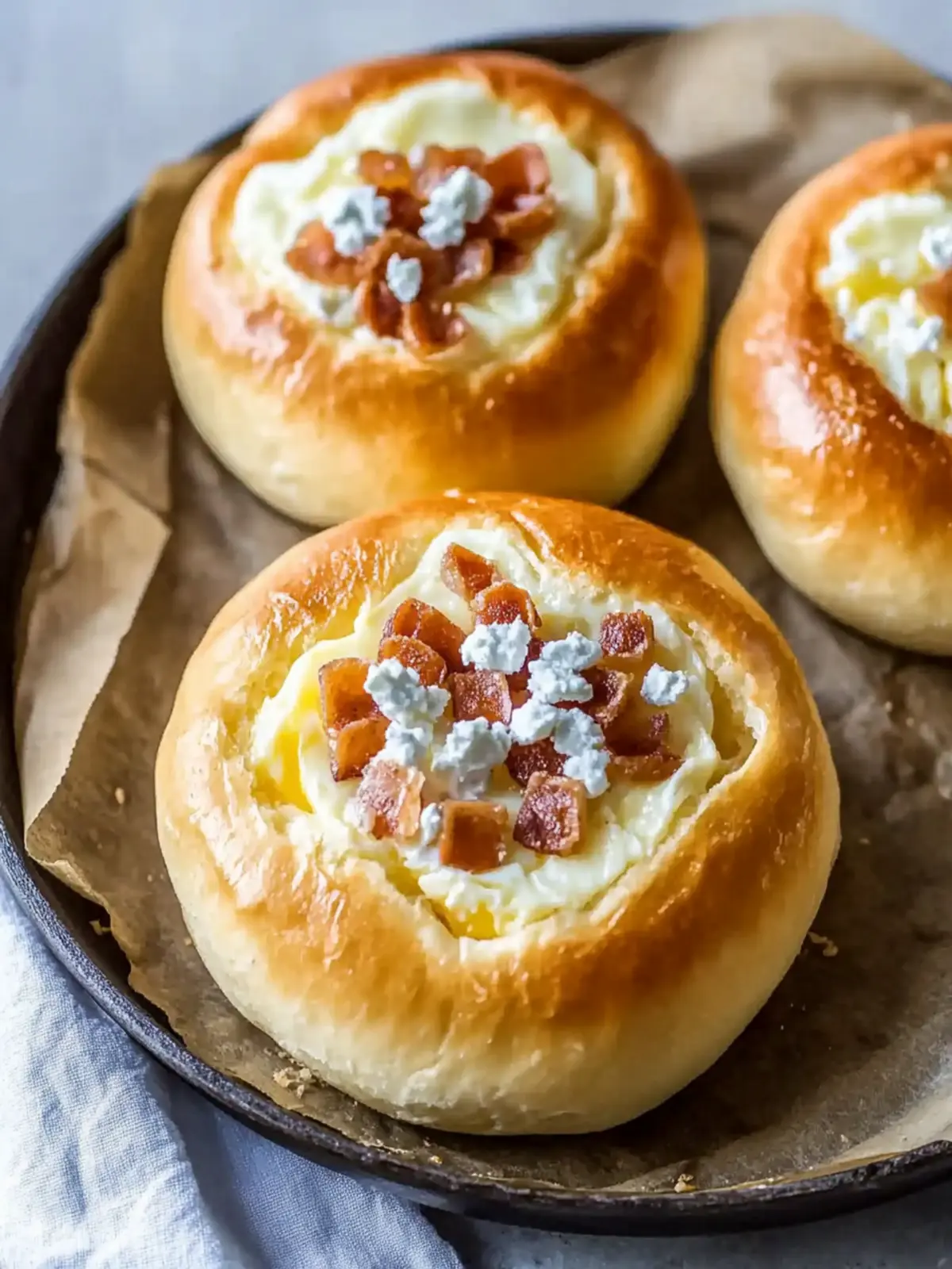 Savory Breakfast Brioche Buns with Custom Egg Toppings