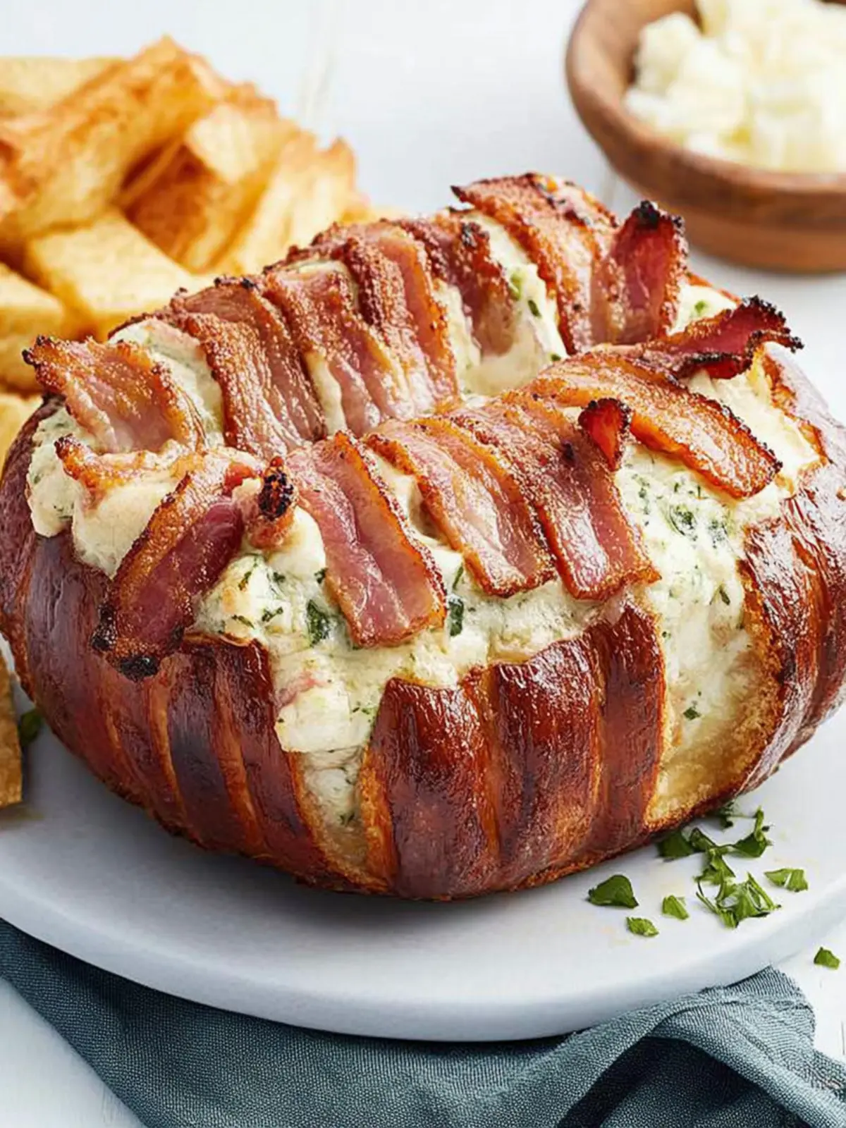 Glazed bacon cheese-mas cob loaf