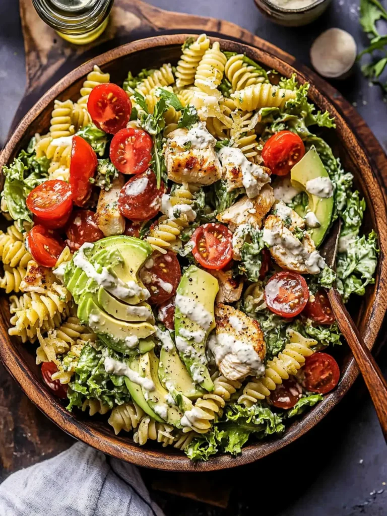 Creamy Avocado Ranch Chicken Pasta Salad