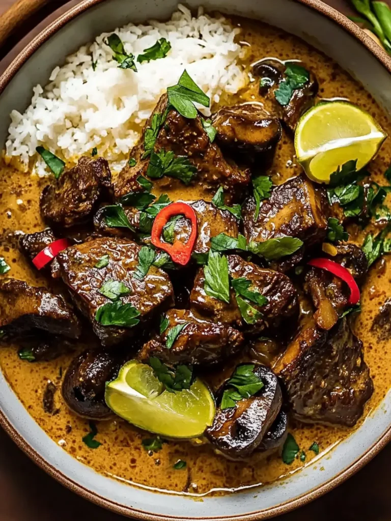 Lemongrass Coconut Braised Beef with Mushrooms