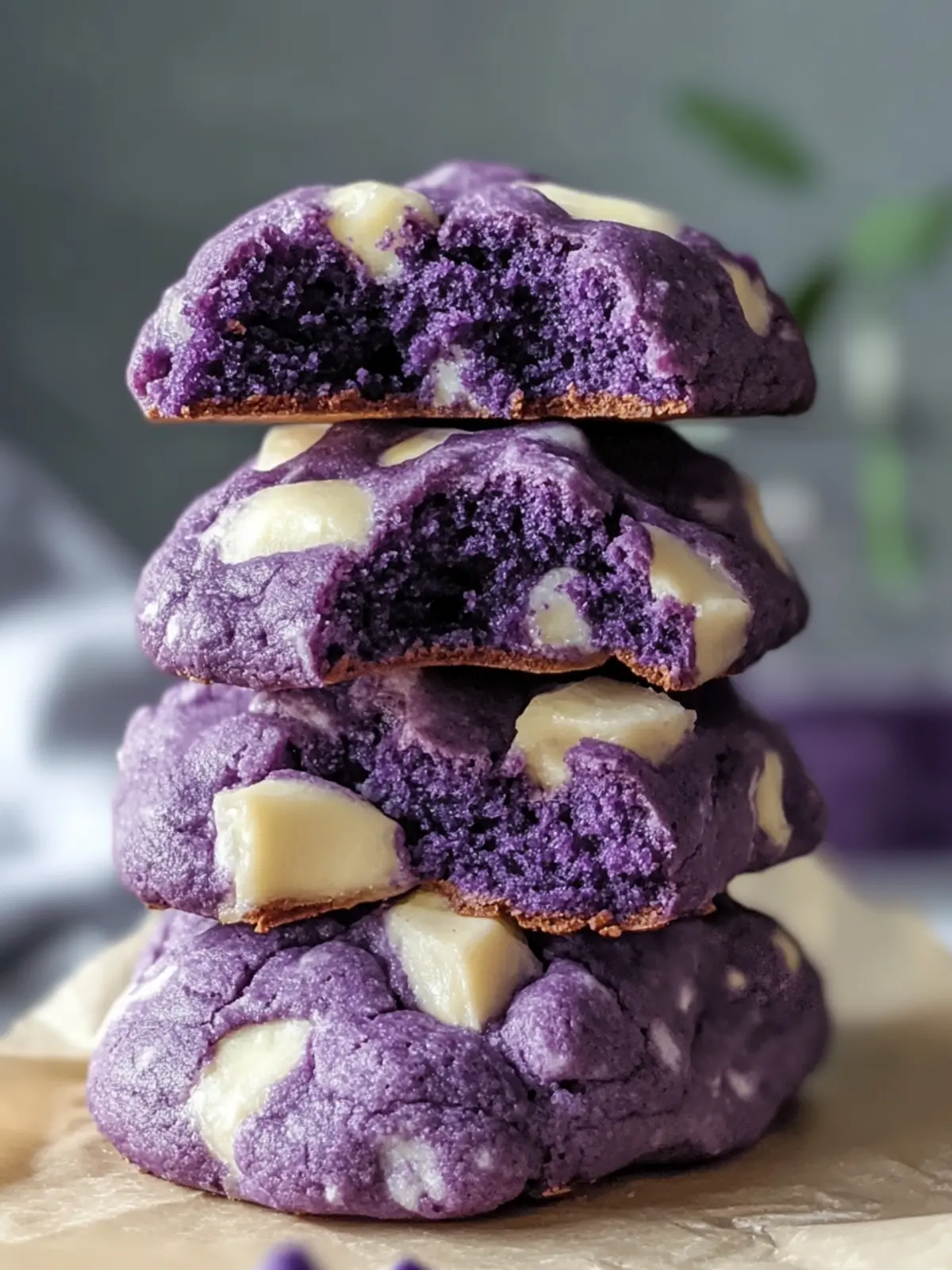 Ube Levain-Style Cookies
