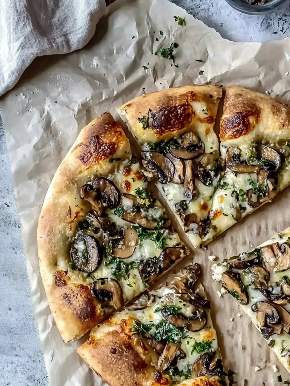 Vegan Caramelized Mushroom Pizza