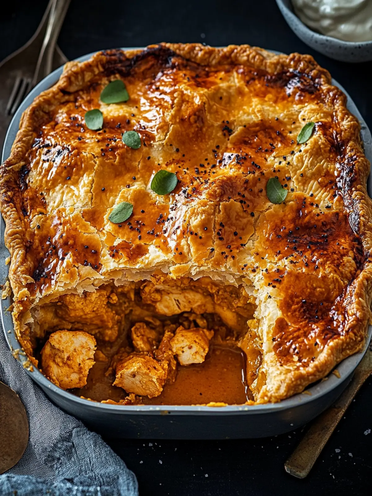 Butter chicken pie