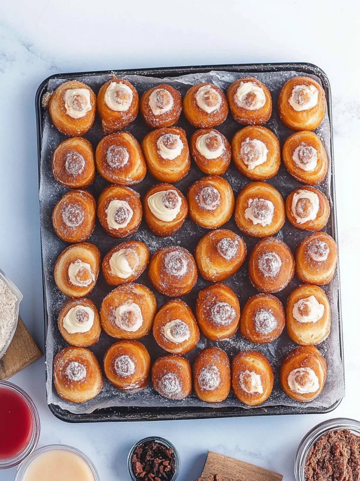 Mini Pastry Cream Filled Brioche Doughnuts