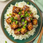 Crispy Baked Sticky Sesame Tofu