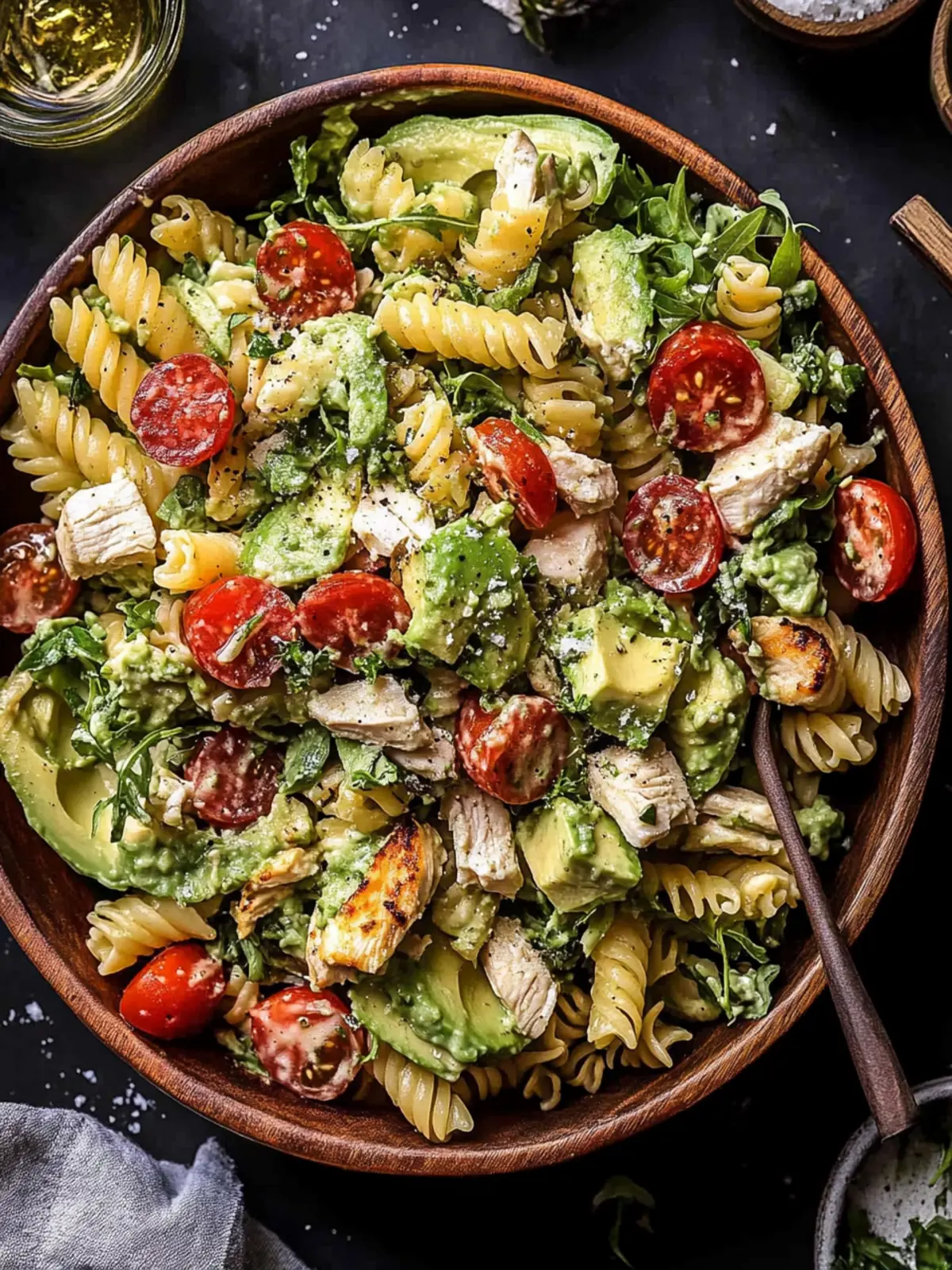 Creamy Avocado Ranch Chicken Pasta Salad